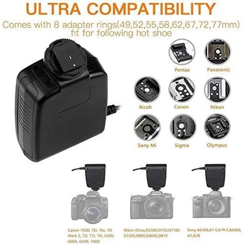 Macro Ring Light Flash with LED Display for Nikon D3000 DSLR Camera - Perfect for Close-Up Photography, Portrait Shots & Product Photography