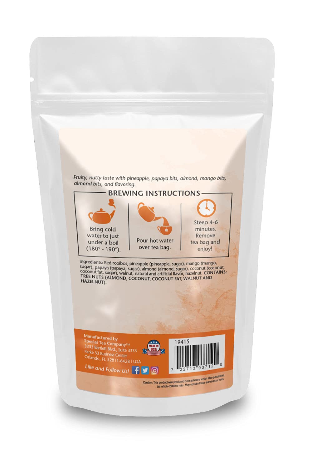 SpecialTea Company Gingersnap Cookie Rooibos Tea - 20 Tea Bags | Herbal Caffeine-Free Tea | Perfect for Relaxation & Holiday Gifts