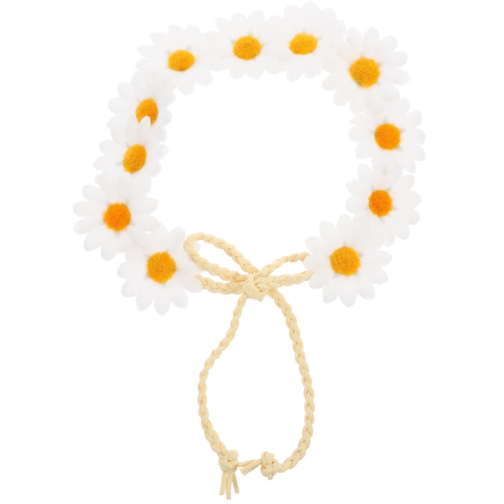 FRCOLOR Floral Hairband & Braided Headbands for Women - Bohemian Flower Crown, Wedding Hair Hoop, Daisy Headpiece for Brides, Cake Decorations, Headdress - Perfect for Weddings, Festivals, Boho Parties & Photo Shoots