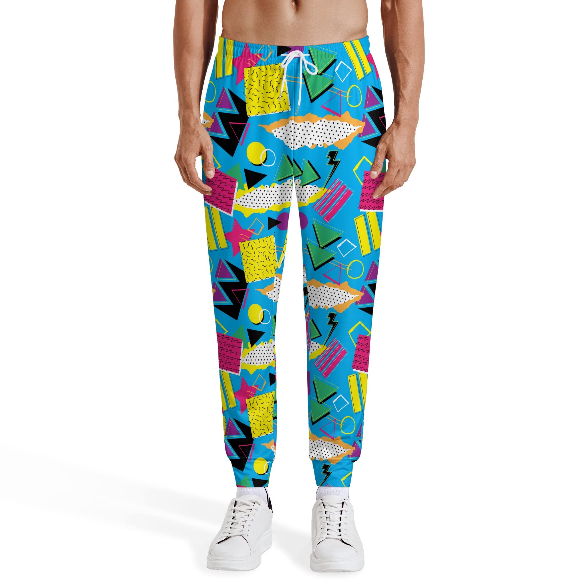 **NELife Retro 90s Joggers for Men - Vintage 80s Sweatpants, Funny Casual Track Pants with Elastic Waistband - Athletic Lounge Pants for Gym, Running & Streetwear Fashion**