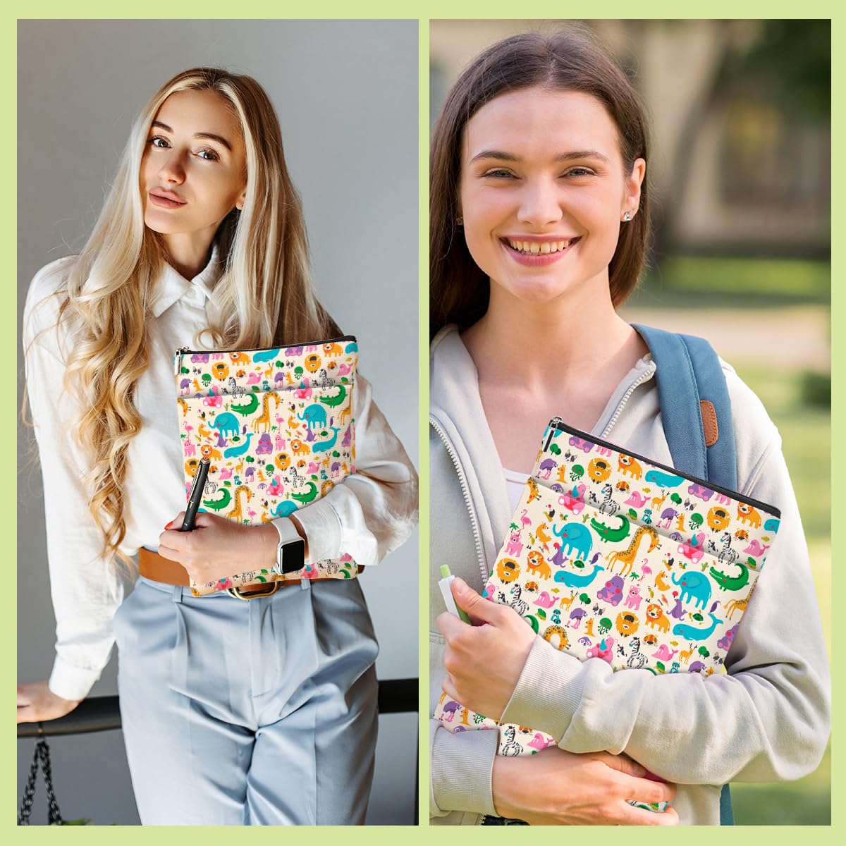 Cute Animal Book Sleeve Cover - Perfect Gift for Women, Book Lovers & Animal Lovers - Ideal for Christmas, Birthday, Graduation - Great for Book Club, Sister, BFF & Bestie Gifts - Protects Books for Teen Girls - Use for Reading, Travel & School
