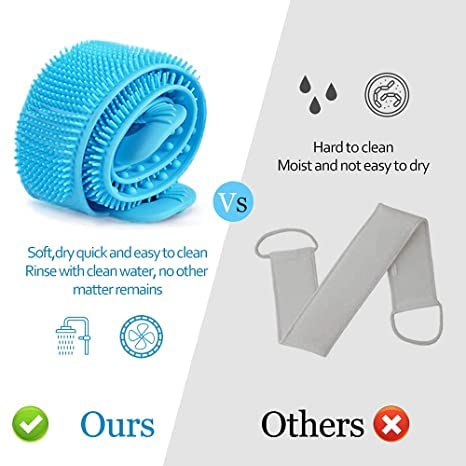 GITGRNTH Silicone Body Scrubber - Exfoliating Belt for Shower & Bath - Men & Women