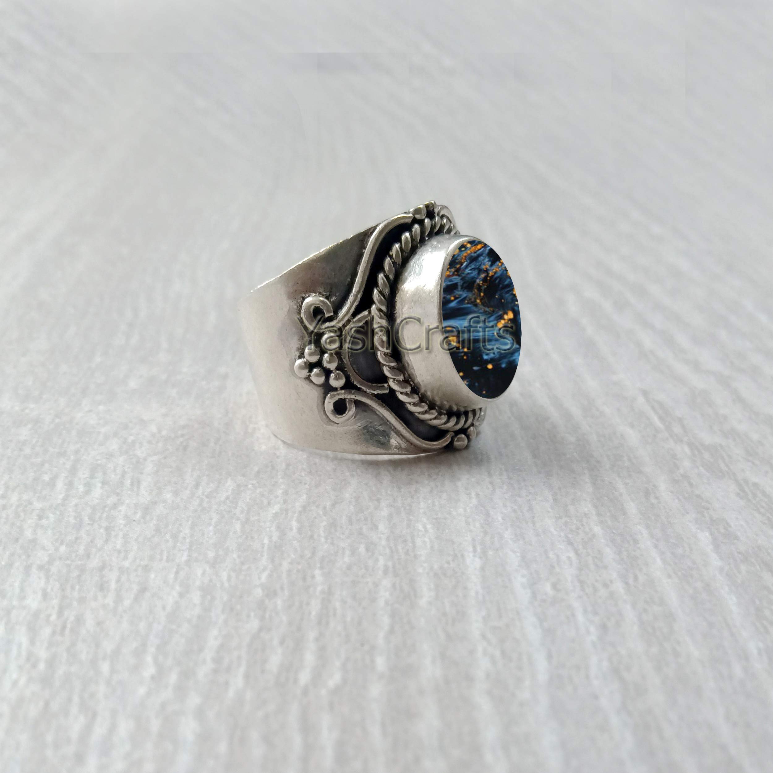 Natural Pietersite Gemstone Ring for Women | Oval Pietersite Jewelry | Handmade Wedding Band | Perfect for Boho Style, Spiritual Healing & Unique Gifts