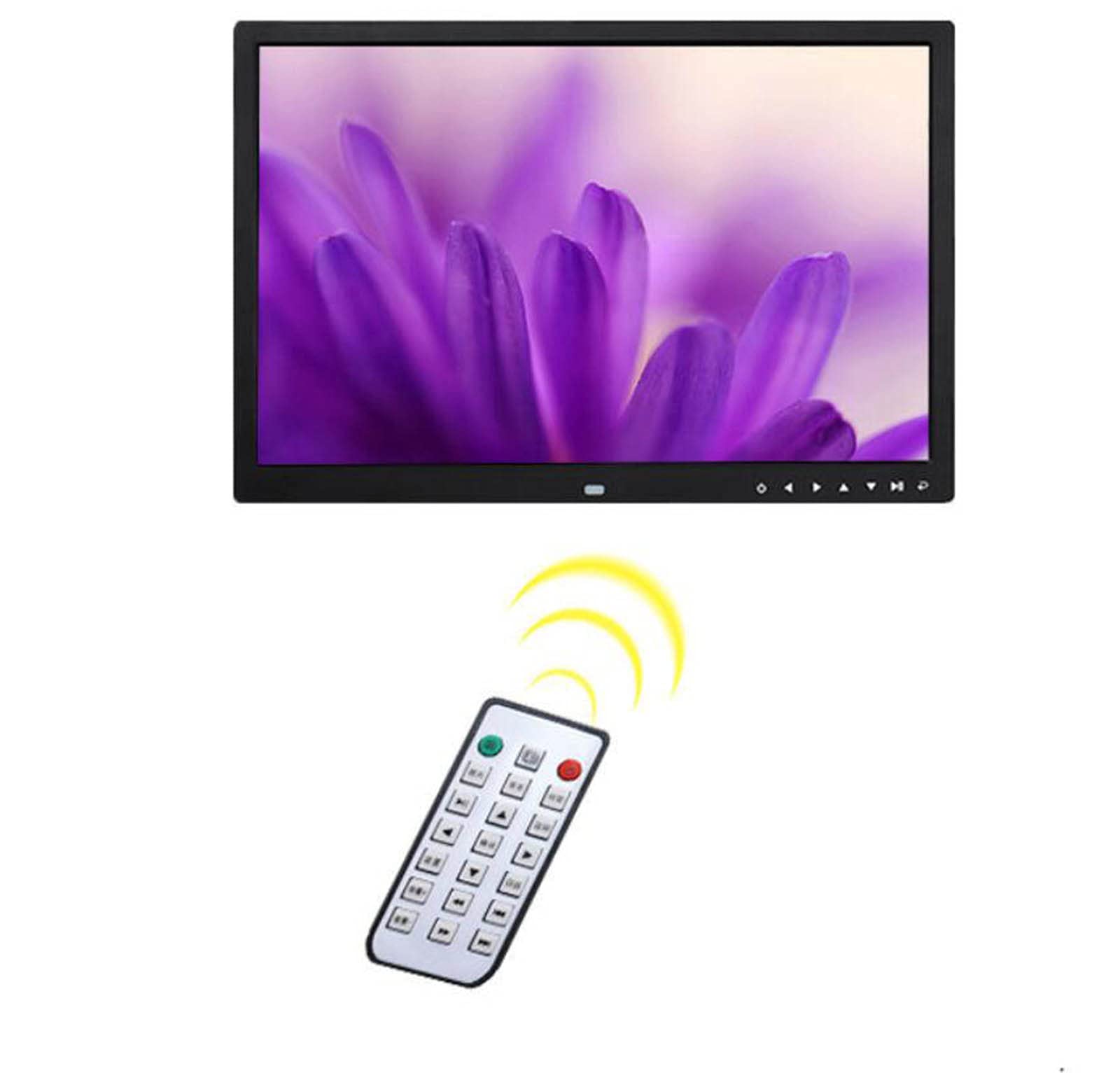 BINGQIAN 17 Inch HD Digital Photo Frame - 1440x900 Resolution, 16MB Memory, Smart Electronic Picture Album with Multi-Function Calendar, Alarm Clock & Remote Control - Perfect Gift for Home, Office & Living Room Decor