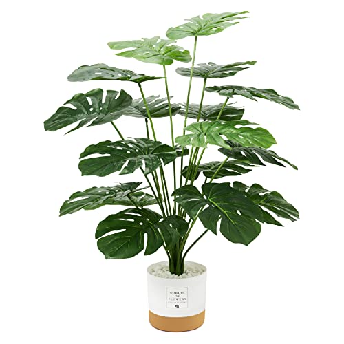 Gold Pot Faux Monstera Plant
