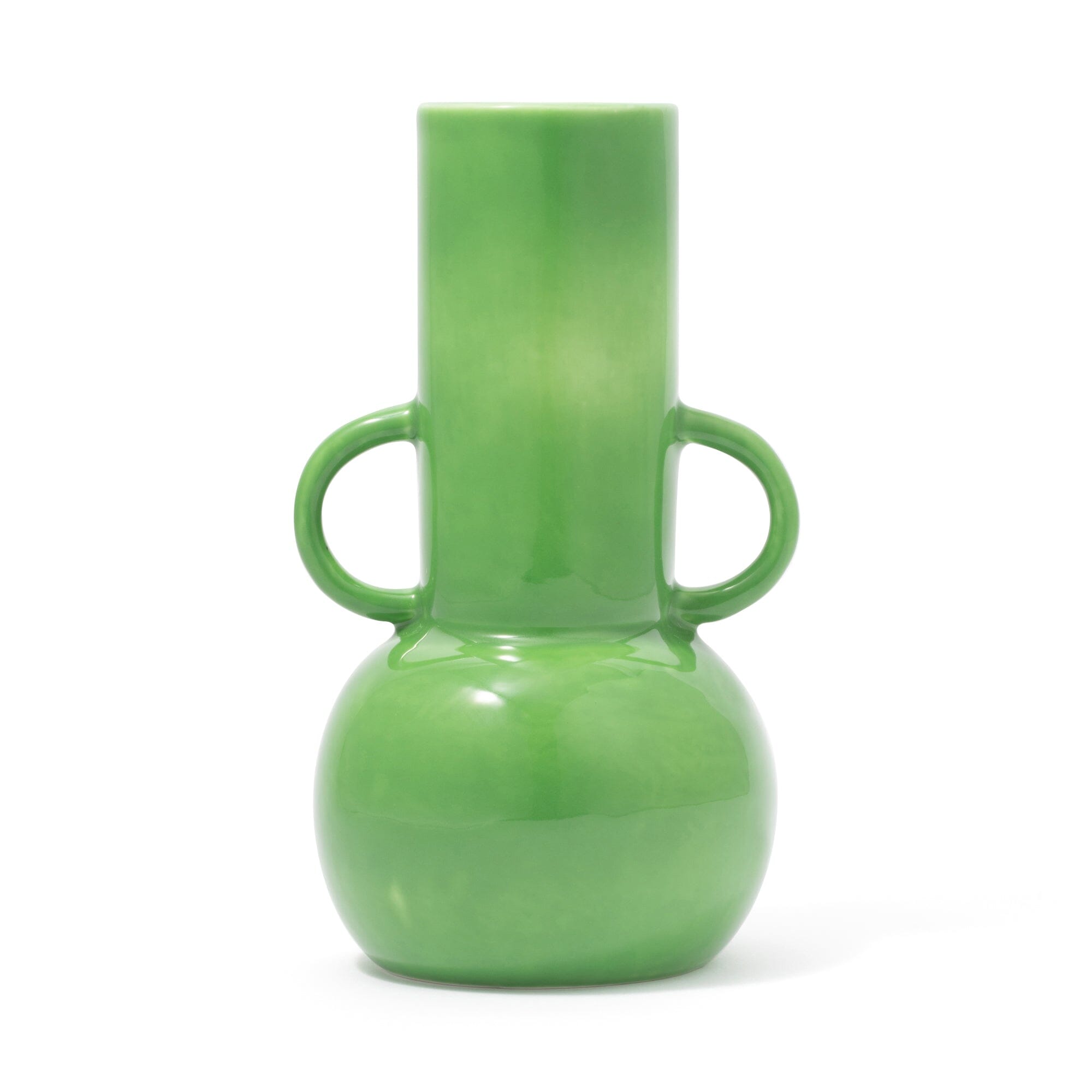 Large Green Ceramic Pop Flower Vase - Modern Home Decor for Living Room, Bedroom, or Office Centerpiece