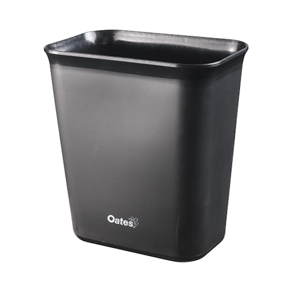 Oates 10L Black Desk Trash Can - Small Office Waste Bin for Home, Office & Workspace - Compact & Stylish Garbage Bin for Desks, Under Desk & Workspaces