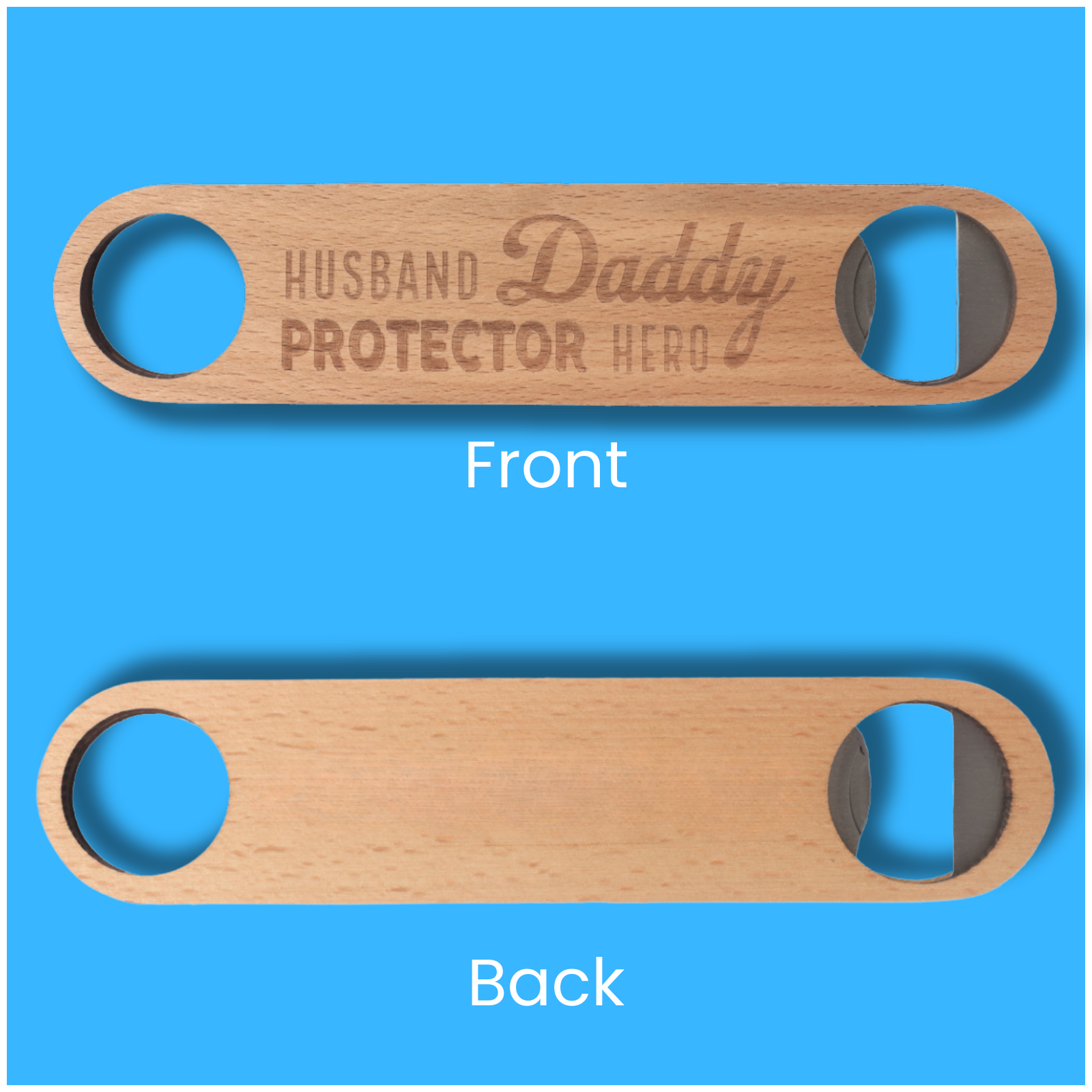 Premium Splosh Wooden Bottle Opener - Perfect Gift for Dad, Protector & Hero - Great for BBQ, Parties & Home Bar Accessories