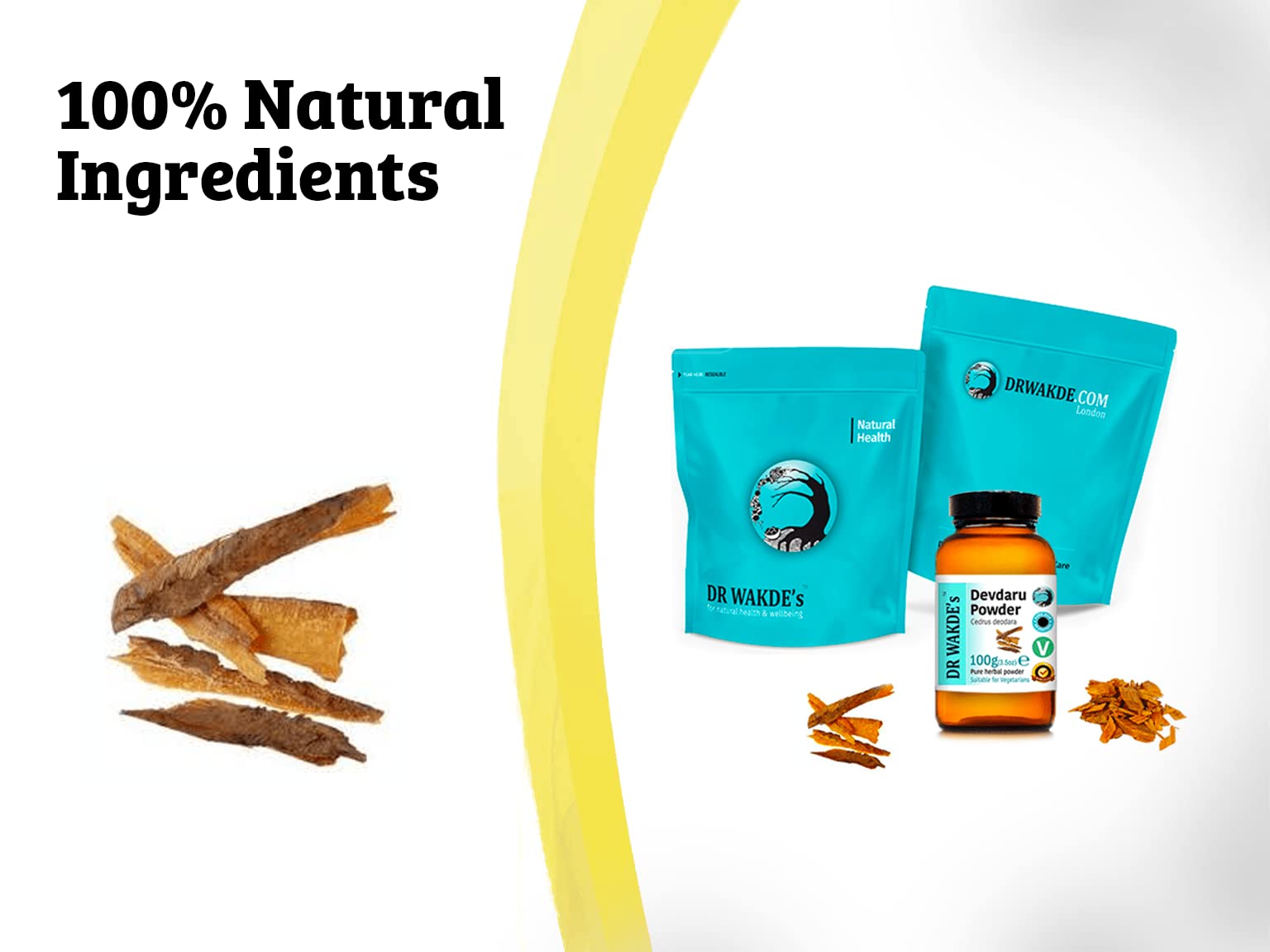 DR WAKDE'S Devdaru Powder (Cedrus deodara) - 100g (3.5oz) | Pure, Raw & Dried Himalayan Cedar Powder | Natural Aroma & Freshness | Fine Ayurvedic Powder | Vegan & Cruelty-Free | Premium Grade | No Additives | Perfect for Aromatherapy, Herbal Remedies & DIY Skincare