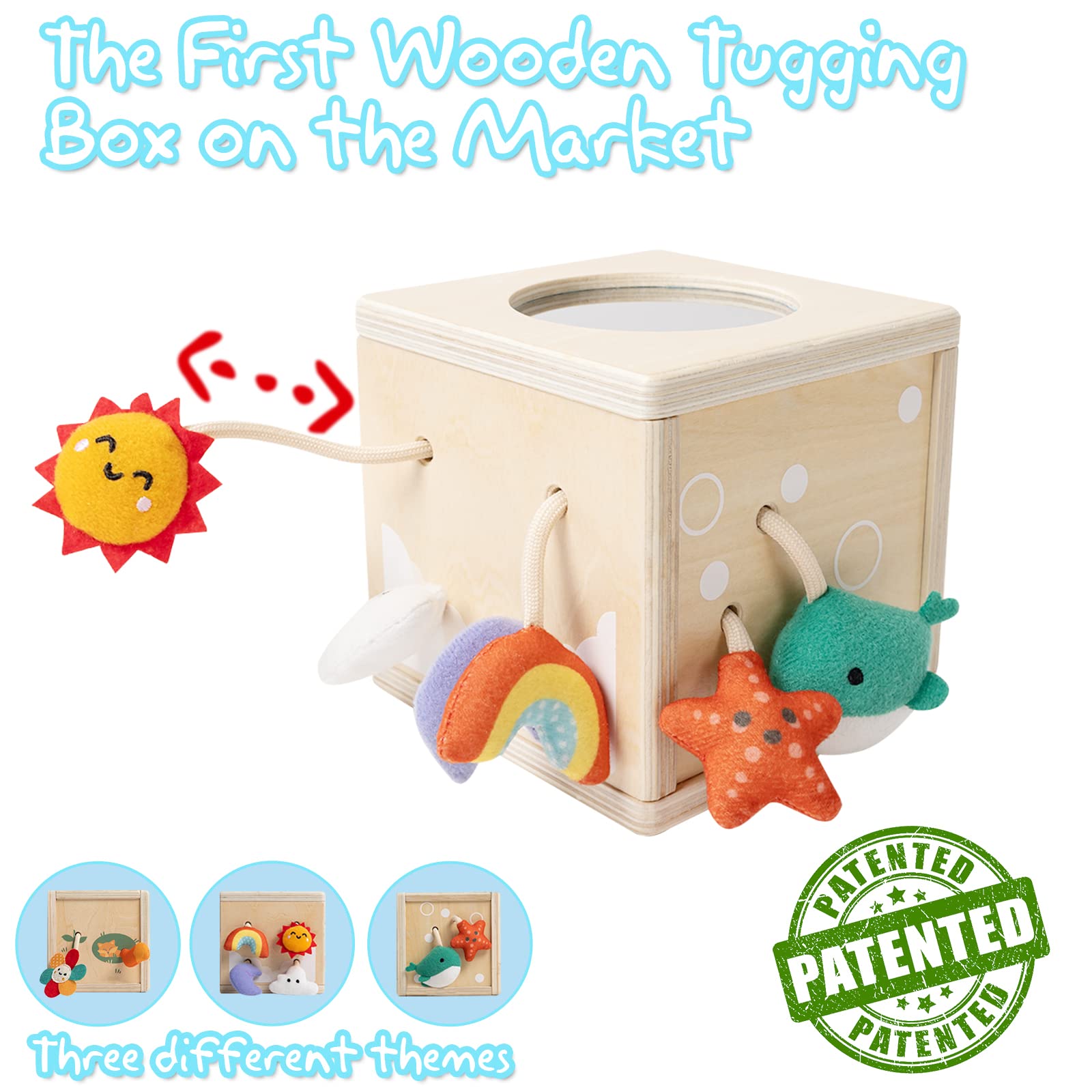 Montessori Wooden Pull String Activity Cube - Sensory Learning Toy for Babies 6-12 Months | Early Development Toy for 1 Year Old Boys & Girls | Perfect for Playtime, Daycare & First Birthday Gifts