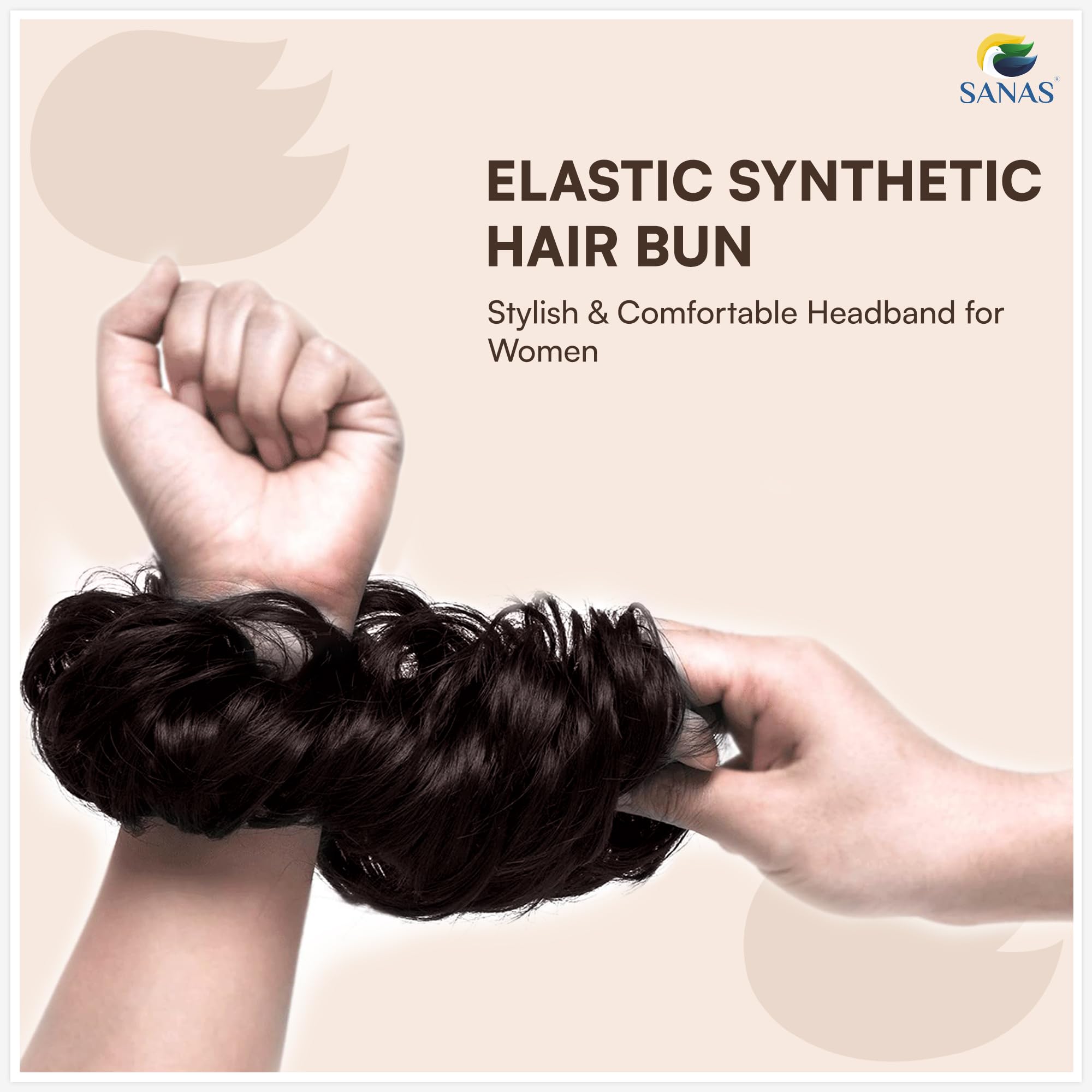 Elegant 1Pc Wedding Hair Bun Extension for Women - Stylish Artificial Hair Scrunchie & Juda Hair Accessory | Messy Bun Wig Enhancer with Rubber Band (Brown) | Perfect for Bridal, Prom & Special Occasions