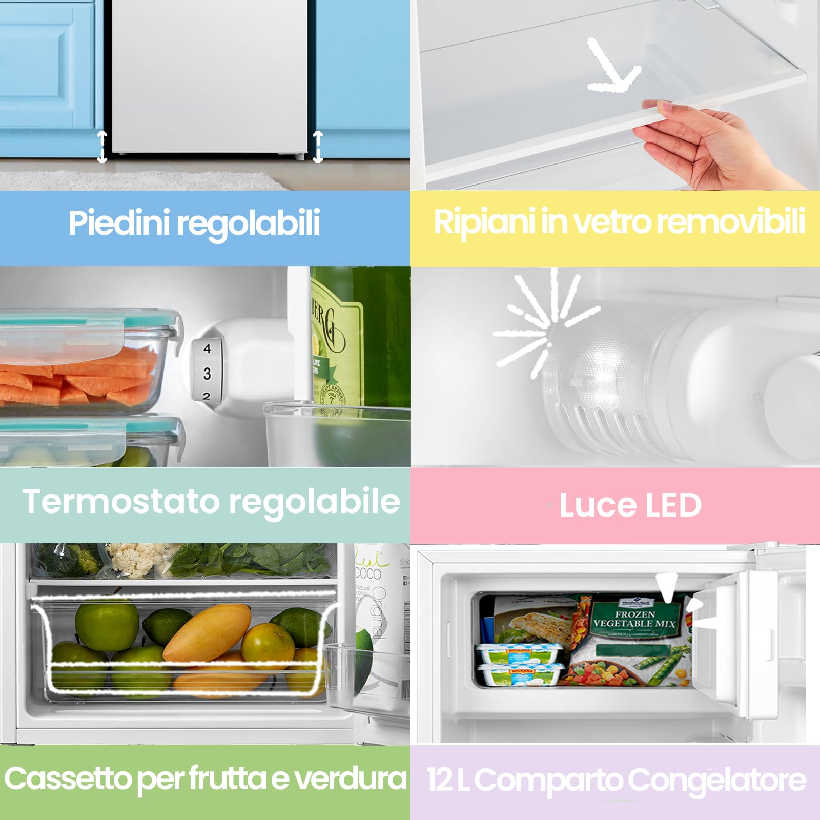 COMFEE' RCD115WH2 80L Compact Refrigerator with Freezer - Single Door Mini Fridge for Home, Office, Dorm - Adjustable Temperature, Quiet Operation, LED Light, White - Perfect for Small Spaces & Beverage Storage