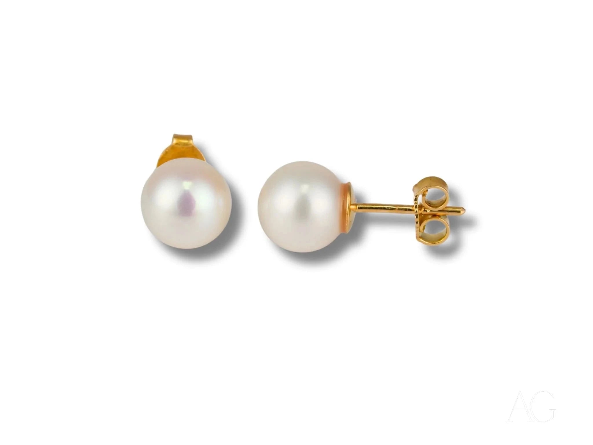 18K Gold Freshwater Pearl Stud Earrings for Women - Classic & Elegant Jewelry Gift for Wedding, Anniversary & Special Occasions