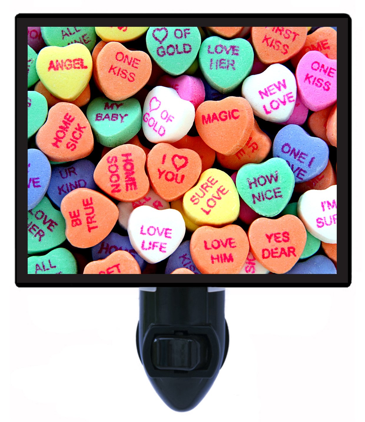 Valentine's Day LED Night Light - Romantic Candy Heart Design for Bedroom, Nursery, Bathroom - Perfect Gift for Valentine's Day, Christmas & Other Holidays