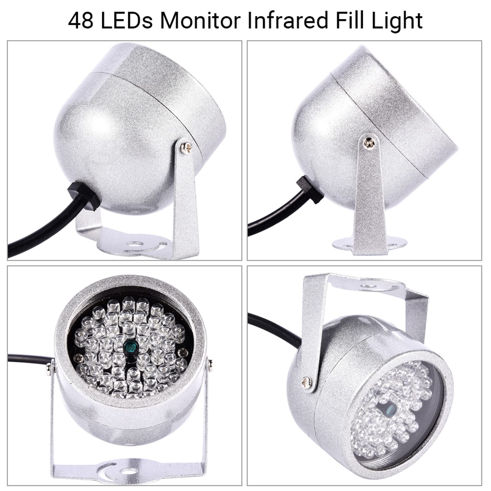 48-LED IR Infrared Night Vision Light for Security CCTV Cameras - Indoor/Outdoor Use - Perfect for Home Surveillance, Business Security & Dark Area Monitoring