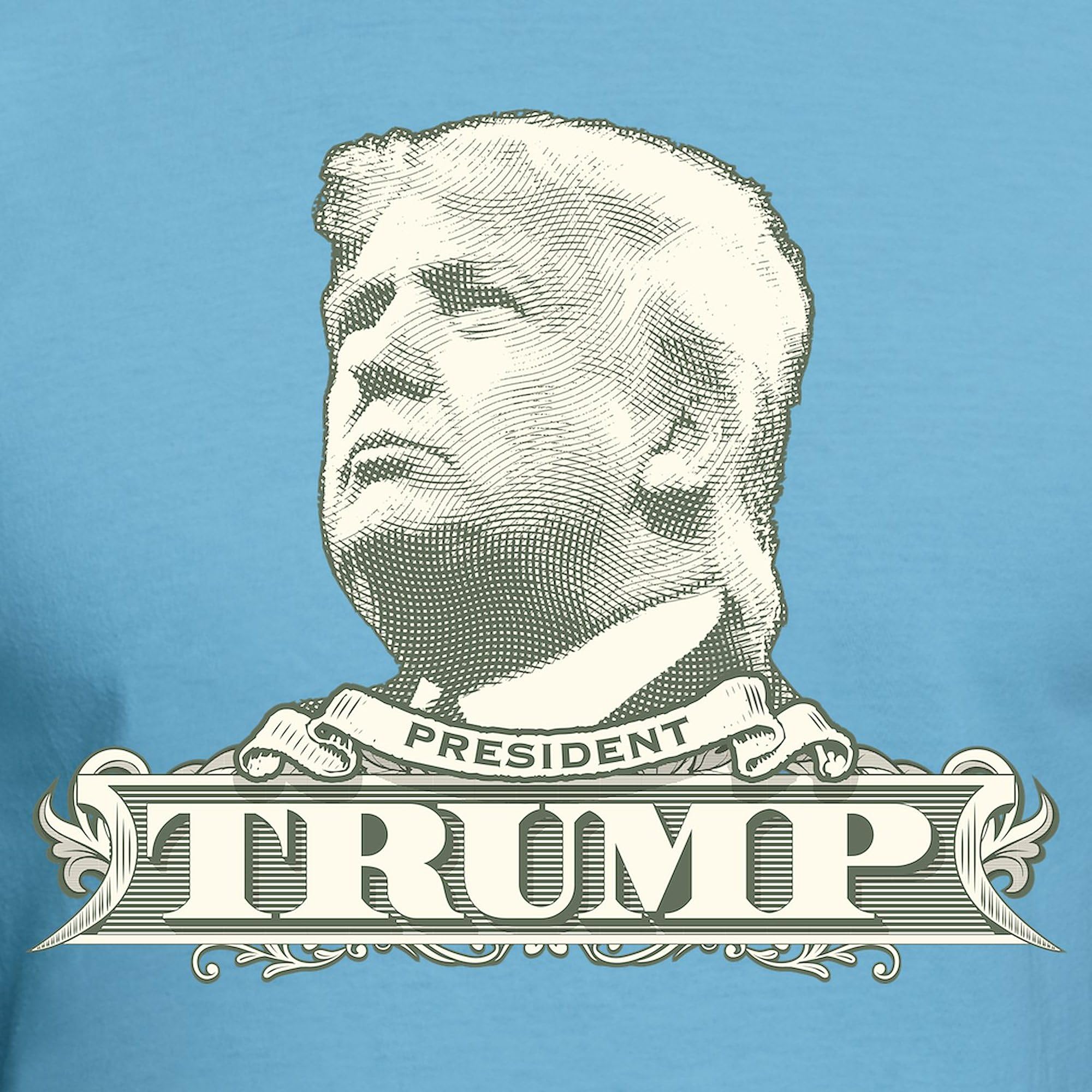Donald Trump Dollar Bill Men's Semi-Fitted Cotton T-Shirt - Patriotic Political Novelty Tee for Trump Supporters & Conservative Gifts