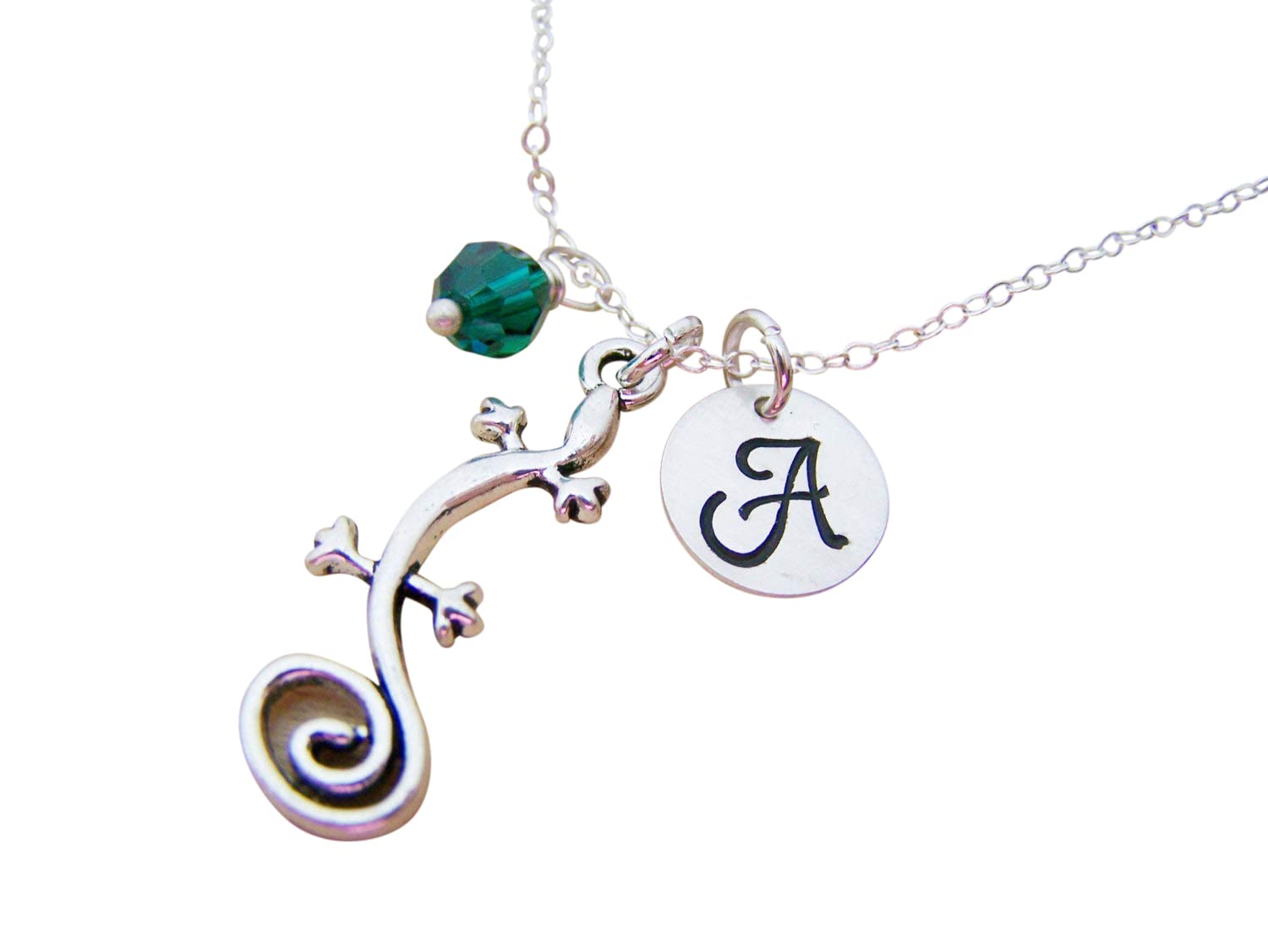 Personalized Sterling Silver Gecko Lizard Charm Necklace - Unique Animal Jewelry Gift for Nature Lovers, Perfect for Casual Wear, Beach Outings & Boho Fashion