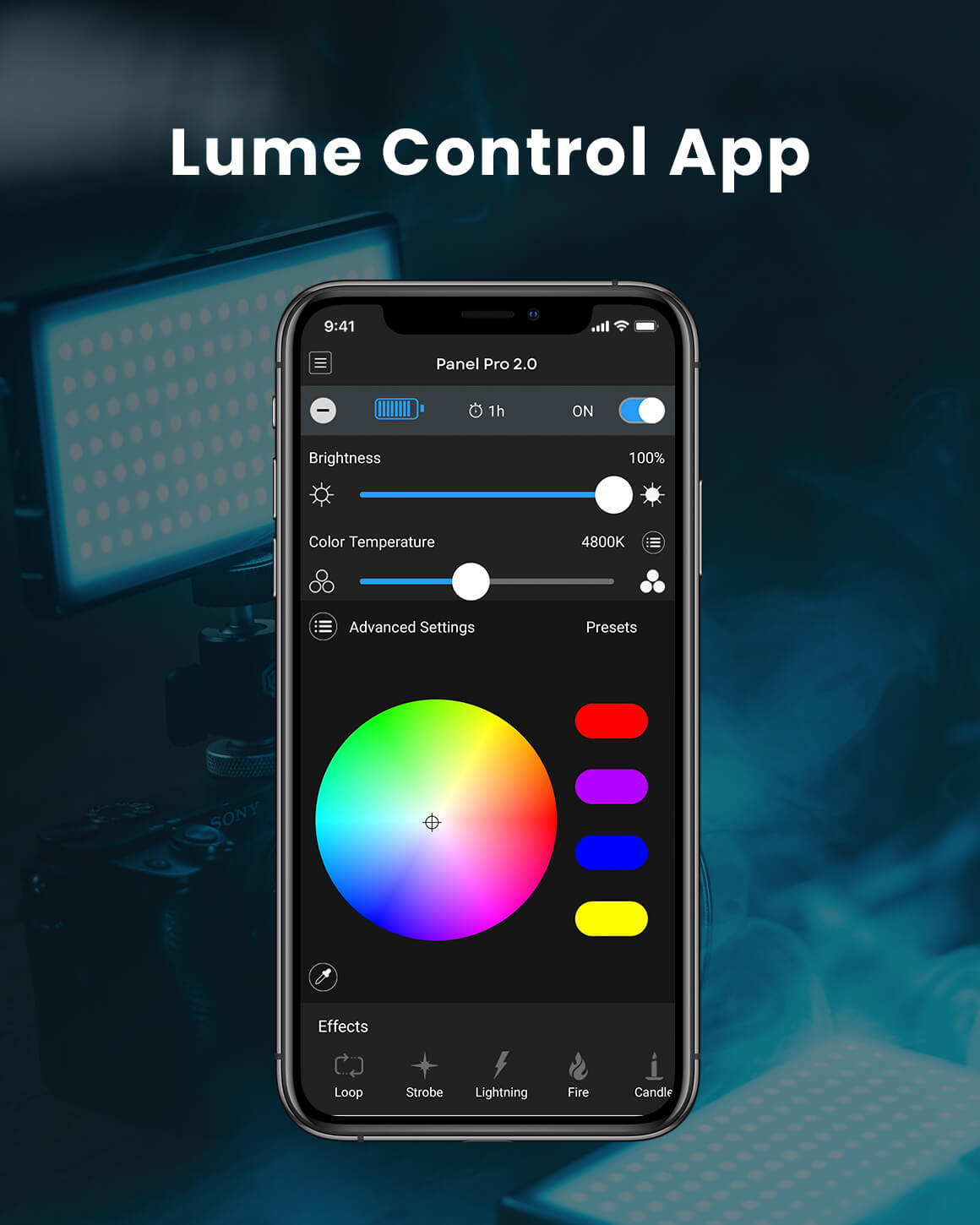 Lume Cube RGB Panel Pro 2.0 LED Video Light Kit - App Controlled Dimmable Lighting with Stand & Accessories for Photography, YouTube, TikTok & Live Streaming