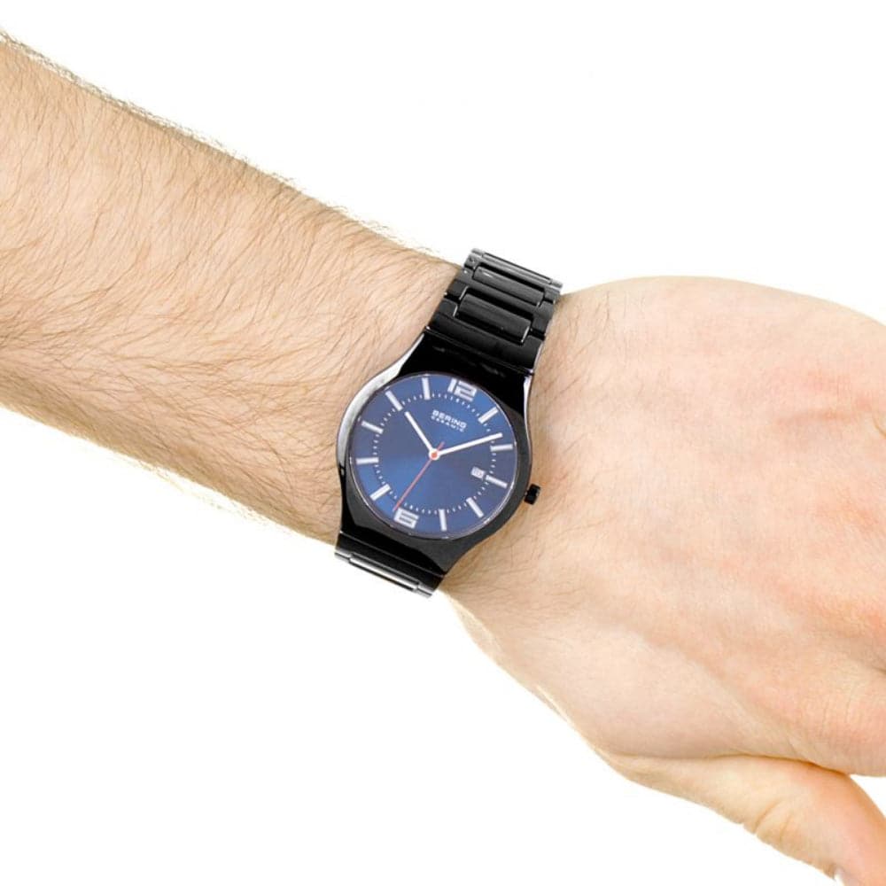 BERING Men's Ceramic Watch 31739-747 - Black Stainless Steel Chronograph Timepiece for Business, Casual & Outdoor Activities