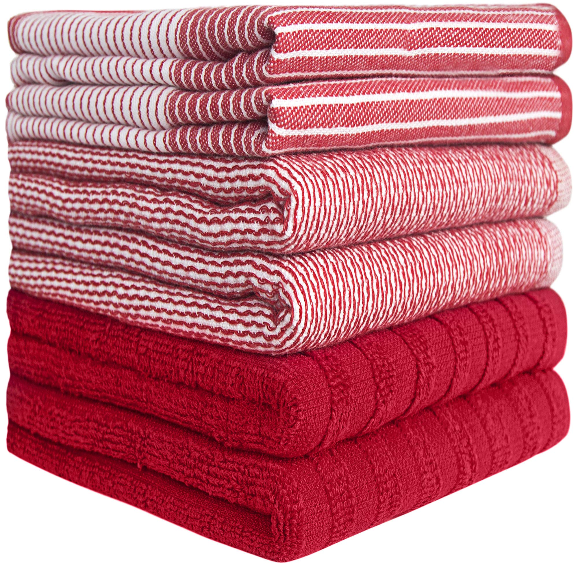 Premium Cotton Kitchen Towels Set (6 Pack) - 20