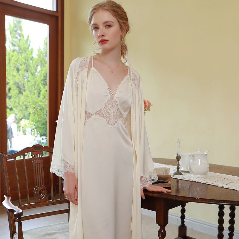 Women's 2-Piece Nightgown Set - Soft & Comfortable Sleepwear for Home & Lounge - Perfect for Relaxing, Sleeping & Cozy Evenings
