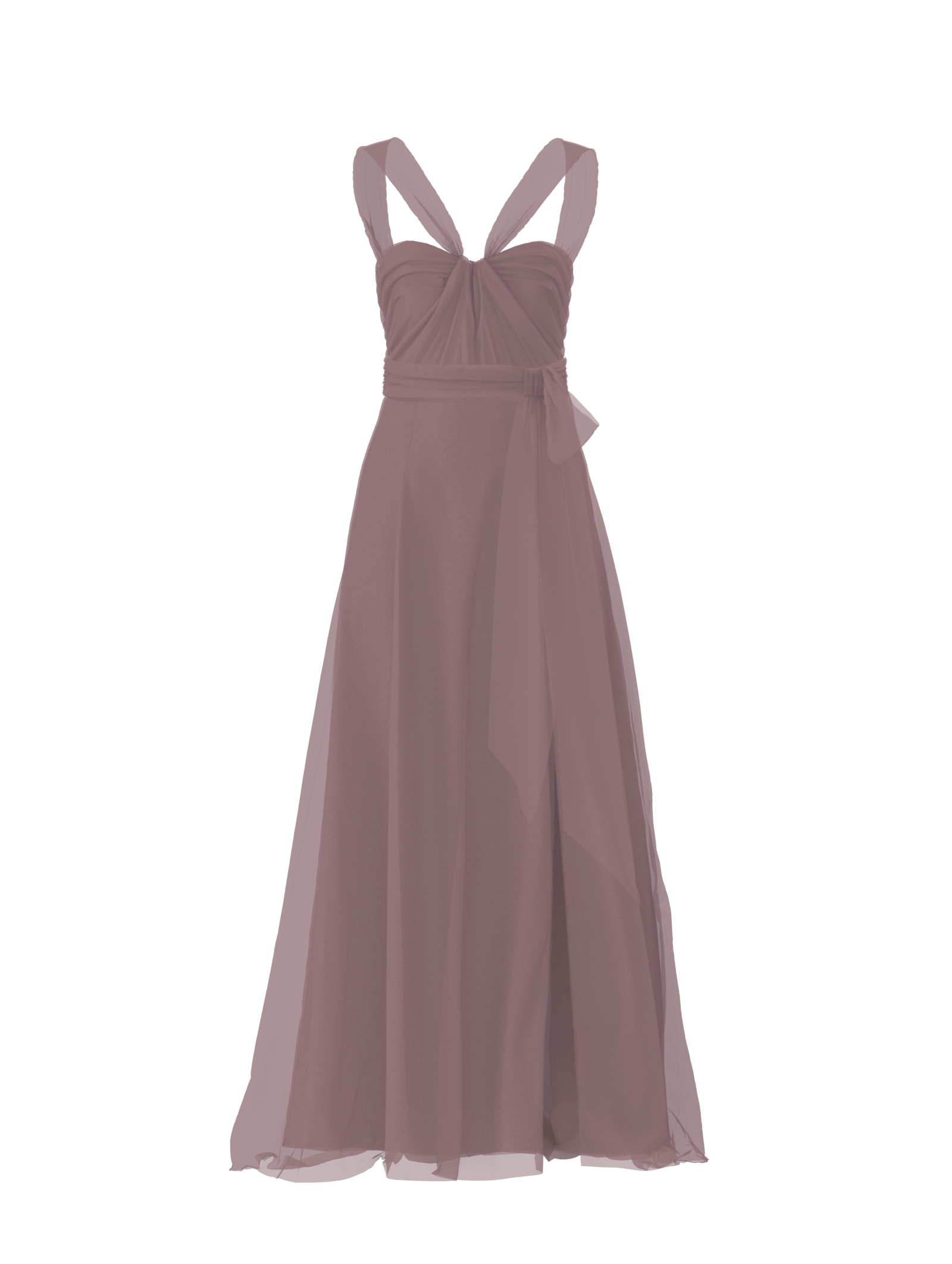 Elegant Cerisa Bodice with Arabella Skirt and Sash Belt in Mauve - Perfect for Weddings, Prom, and Formal Events