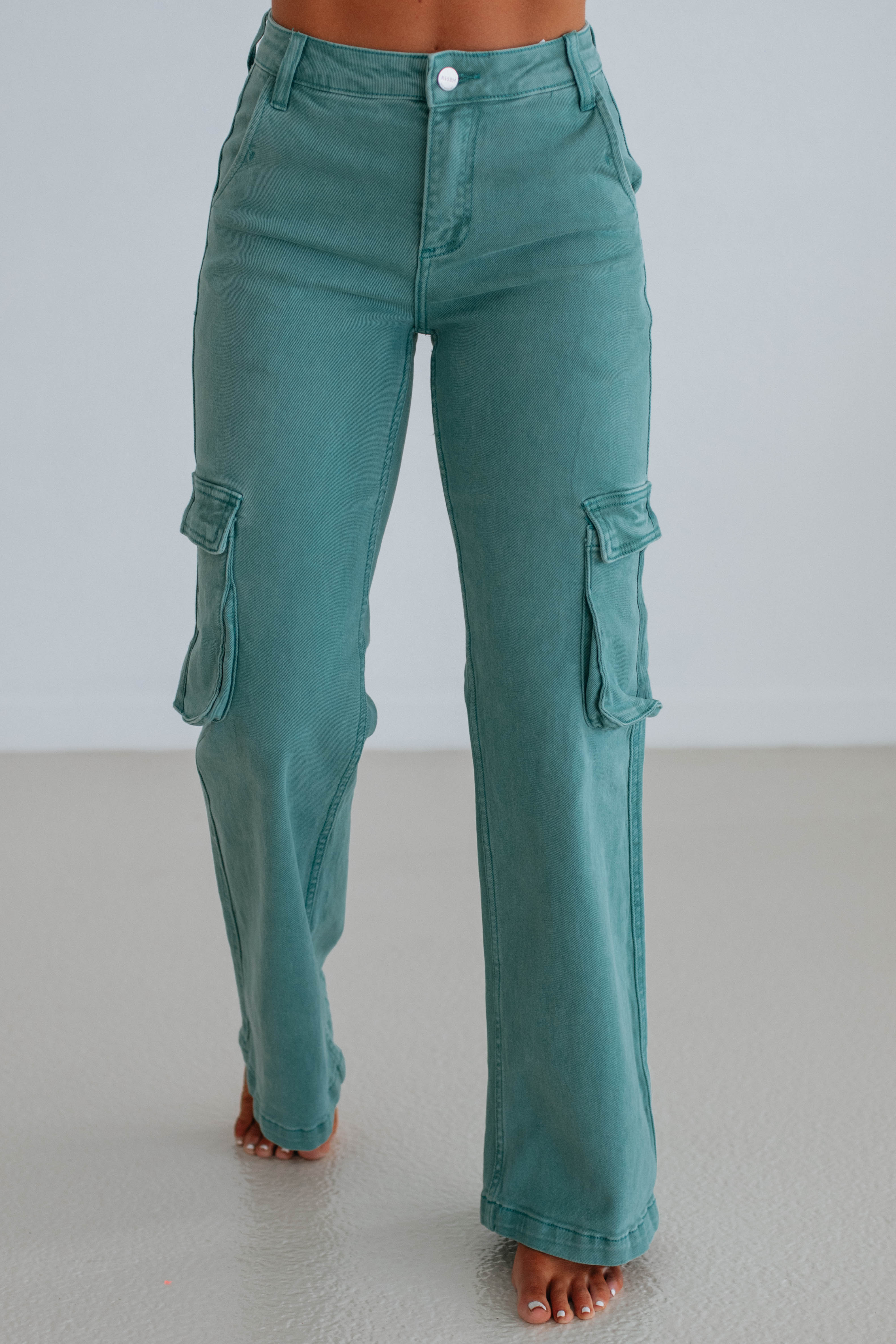 Kalani Risen Cargo Jeans for Women - High Waist Stretch Denim Pants with Multiple Pockets | Perfect for Outdoor Adventures, Workwear & Casual Street Style