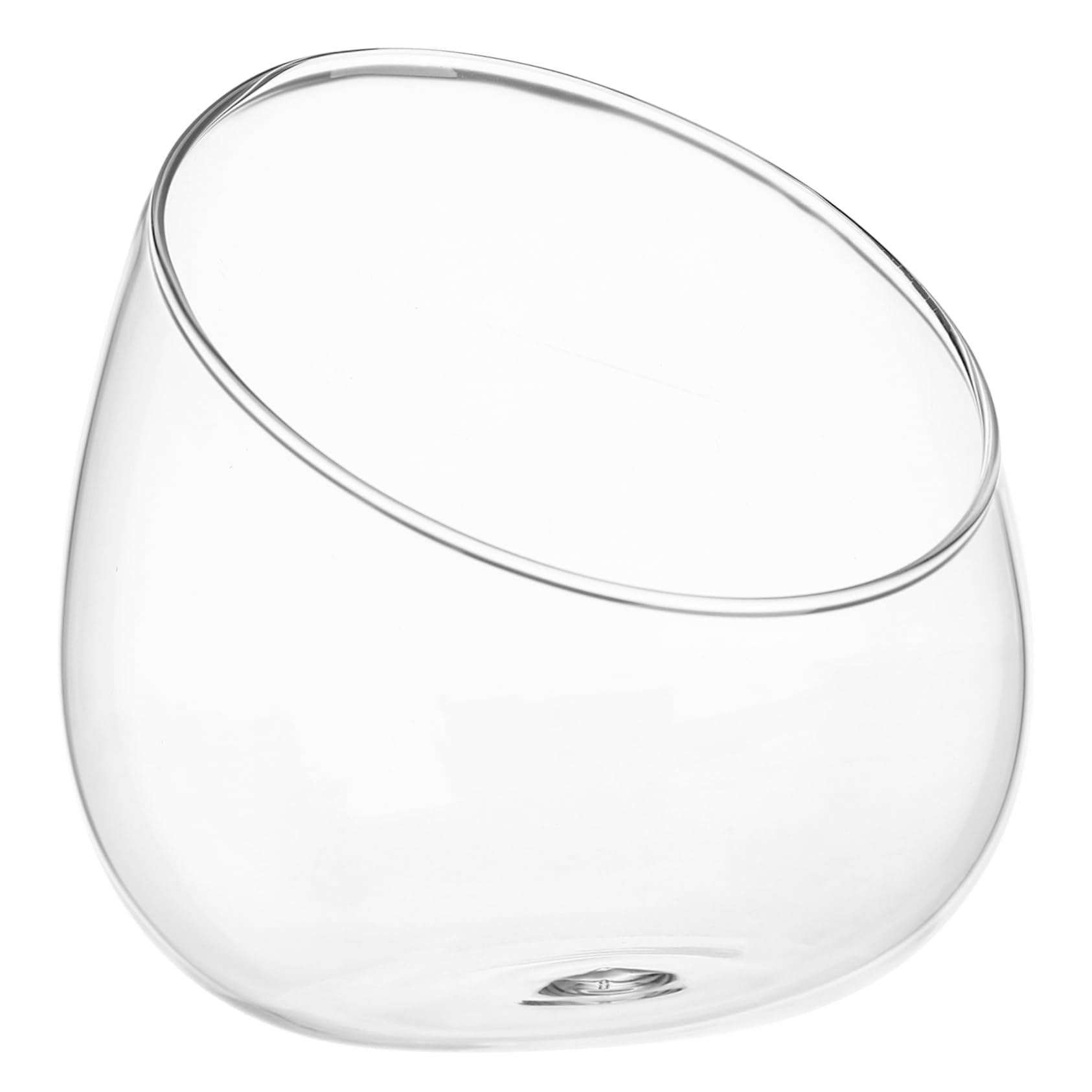 DOITOOL Slanted Glass Terrarium Bowl - Clear Plant Terrarium for Succulents, Air Plants & Micro Landscapes | Ecological Bottle Vase for Home Decor, Office Desk & Gift Ideas | Transparent Glass Bubble Bowl for DIY Mini Garden Projects