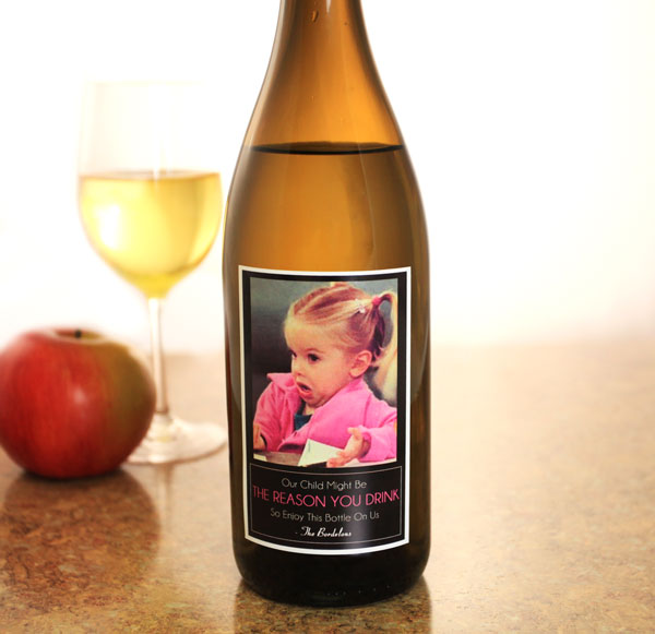 Personalized Wine Bottle Labels - Custom Name & Reason You Drink Wine - Small Size for Gifts & Parties