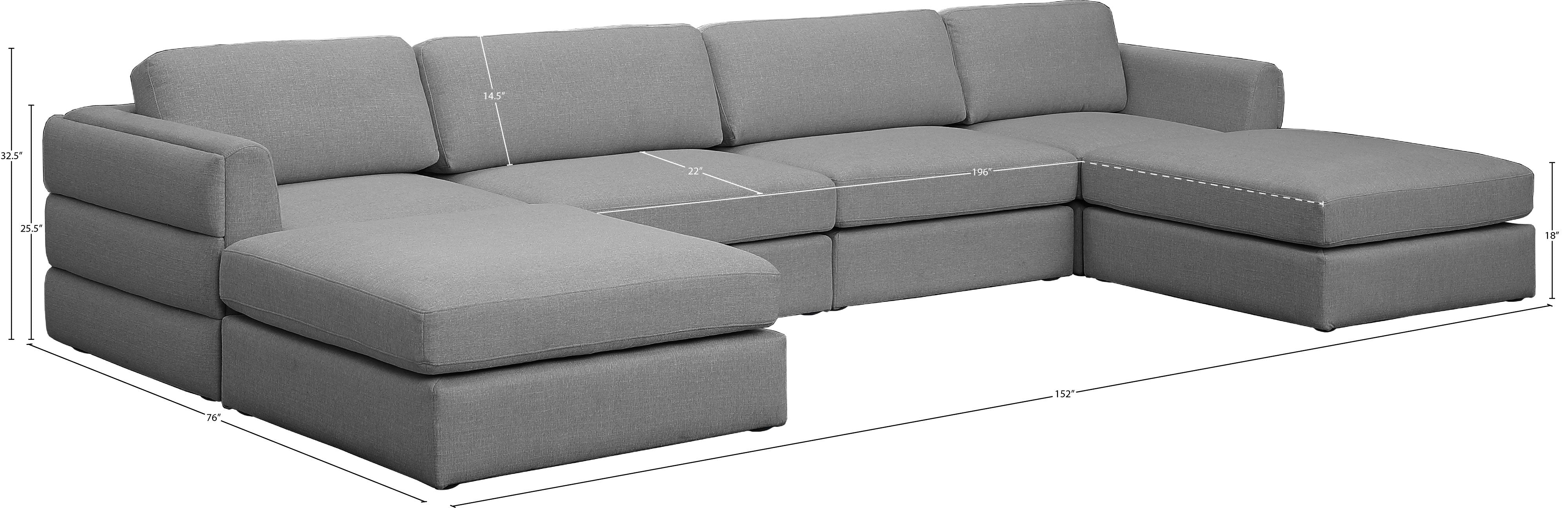 Beckham Durable Linen Textured Fabric Modular Sectional Sofa - Modern Living Room Furniture for Small Spaces & Apartments - Perfect for Family Gatherings, Movie Nights and Relaxing