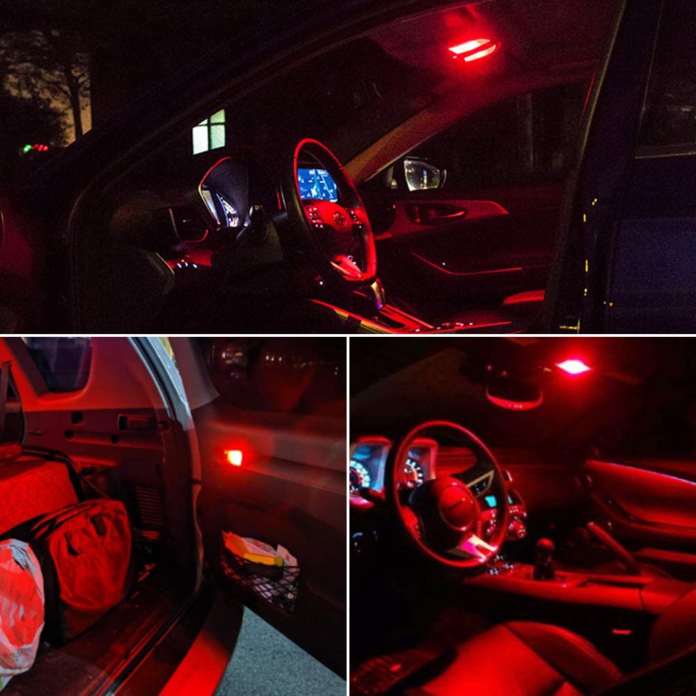 Everbright 6-Pack 44MM Red 578 LED Bulb - 569 211-2 212-2 LED Bulb for Festoon Dome Light, Map Light, Trunk Light, License Plate Light, Interior Car Lights (DC-12V) - Perfect for Car Interior Lighting, Truck Bed Lighting, and Vehicle Customization