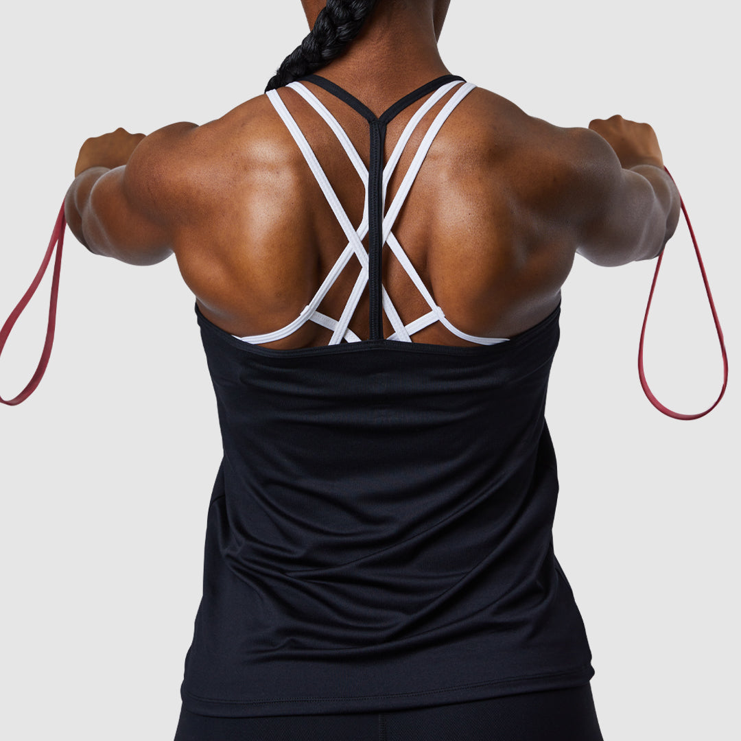 Head Start Tank Top for Women - Soft & Comfortable Black Workout Shirt | Gym, Yoga, Running & Casual Wear