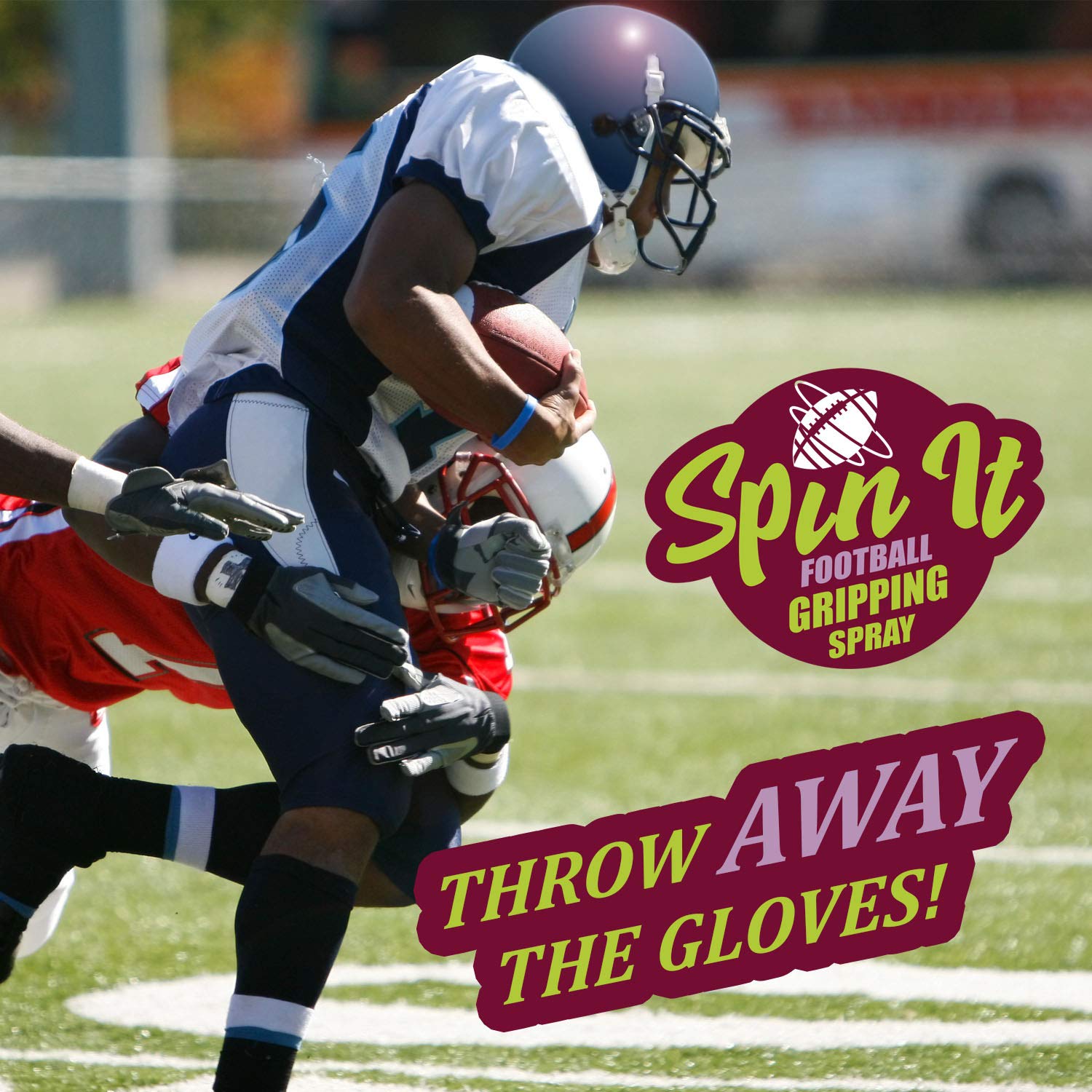 Spin iT Football Grip Spray 4oz - Enhanced Grip for Youth Football with or Without Gloves - Essential Football Training Equipment & Accessories for Better Ball Control in Practice and Games