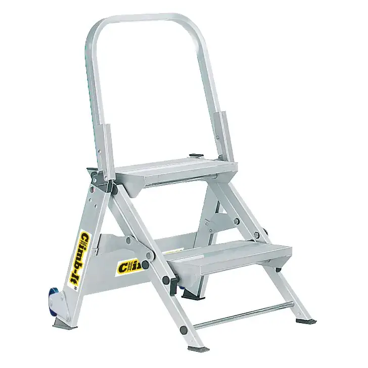 Climb It Easy Slope Aluminum Folding Ladder Steps - Lightweight Portable Step Stool for Home, Garage & Outdoor Use