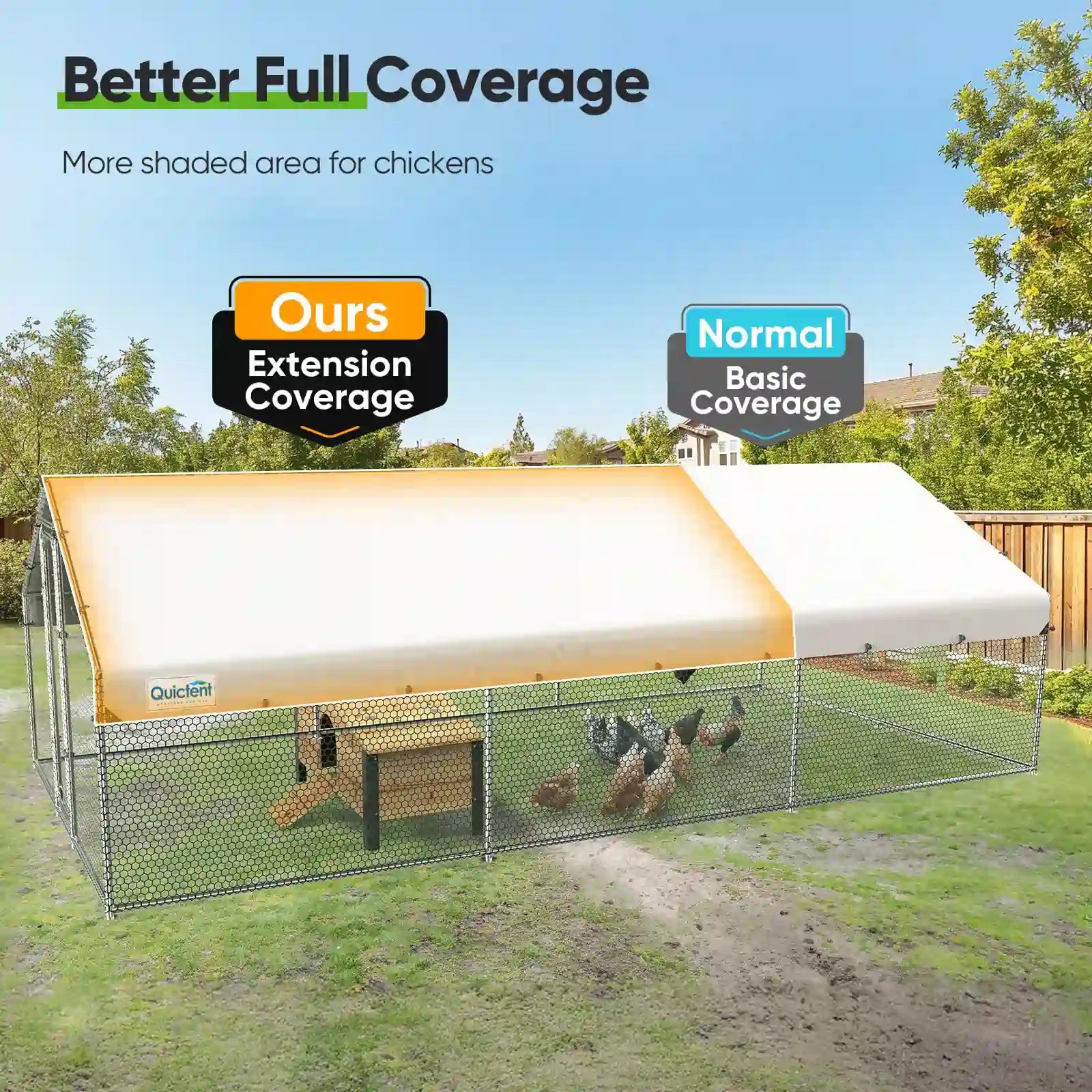 Large Metal Chicken Coop Run - Durable Outdoor Poultry Pen for Hens & Roosters - Perfect for Backyard Farming & Free Range Chicken Keeping