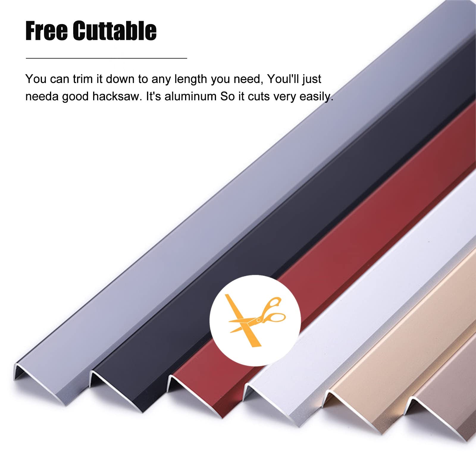 Aluminum L-Shaped Stair Edge Protector - Non-Slip Flooring Transition Strip & Stair Nosing Trim - Indoor/Outdoor Stair Tread Cover - Easy Installation (Red, 150cm/59.1in) - Perfect for Home, Office & Commercial Stair Safety
