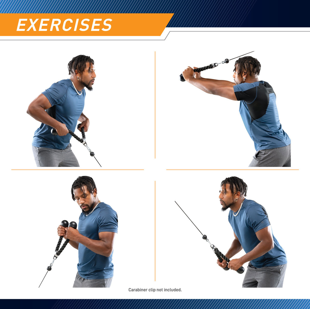Marcy TCR 24 Triceps Rope Attachment - Heavy Duty Gym Equipment for Cable Machines | Perfect for Arm Workouts, Strength Training & Home Gym Use