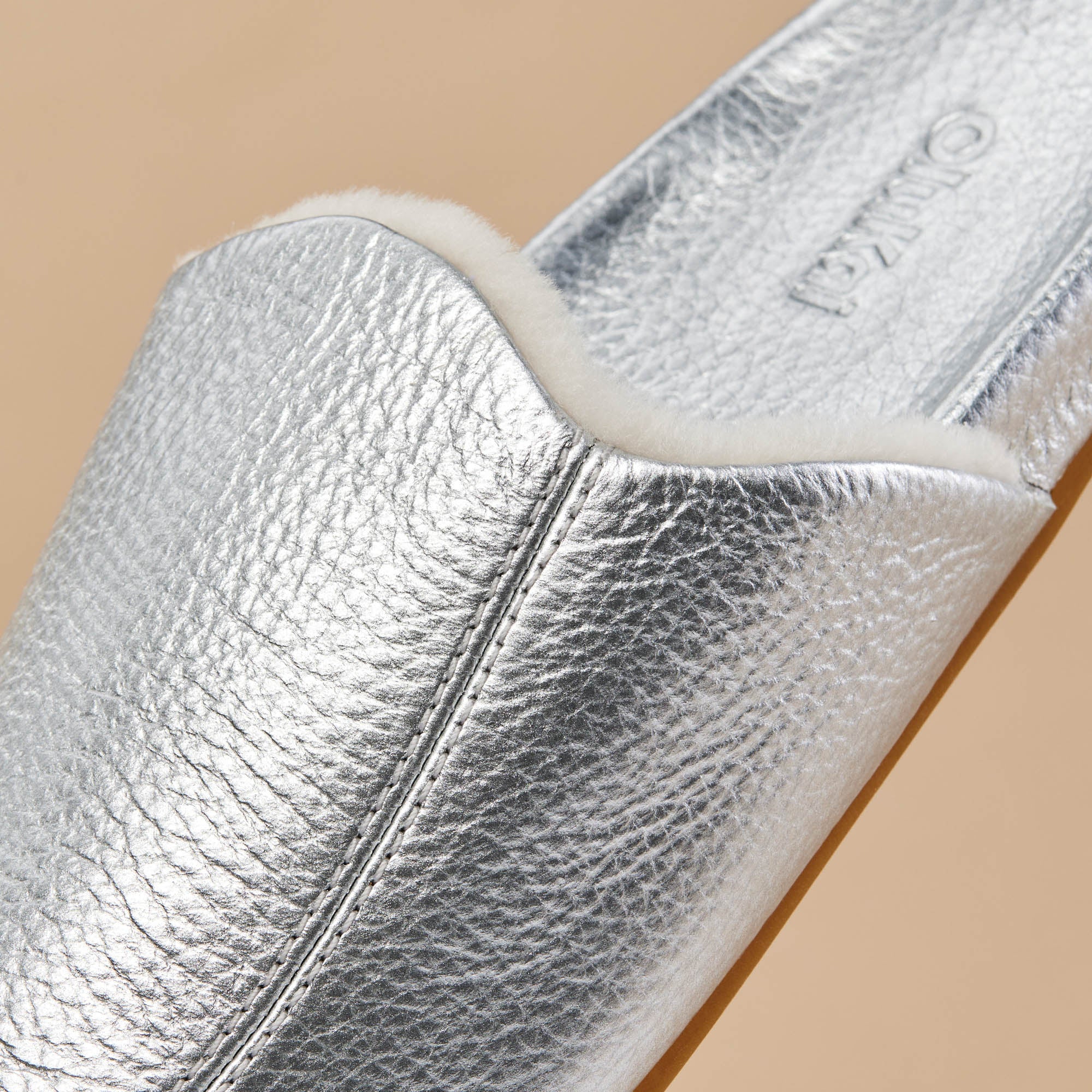 Konea Women's Leather Mules Slip-On Shoes - Silver Comfortable Loafers for Casual Wear, Office & Home