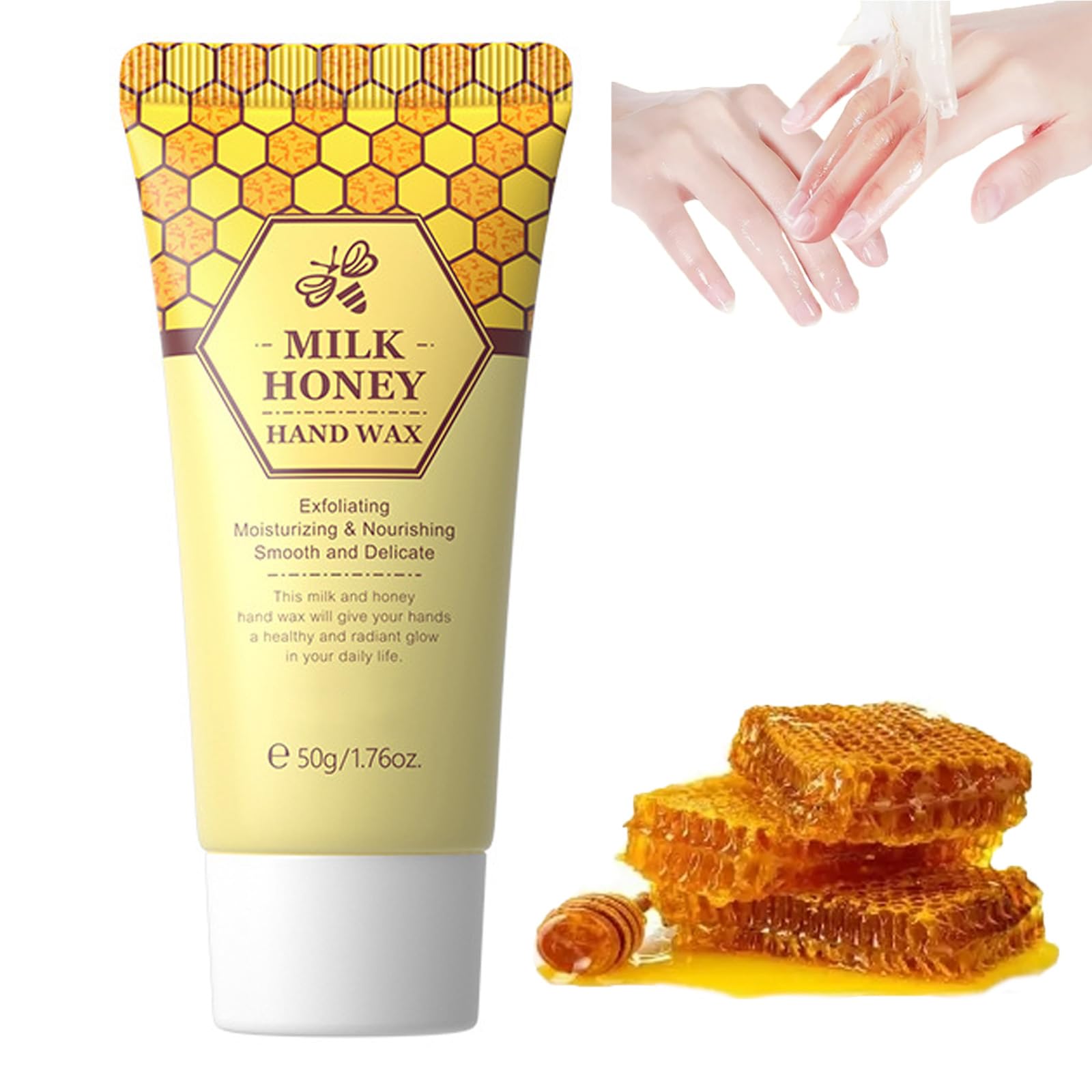 Honey Peel Off Mask for Hands & Feet - Deep Moisturizing Milk Honey Exfoliating Treatment | Hydrating Hand Wax & Foot Peel Mask with Nourishing Serum | Dry Skin Care for Women - Perfect for Spa Night & At-Home Manicures