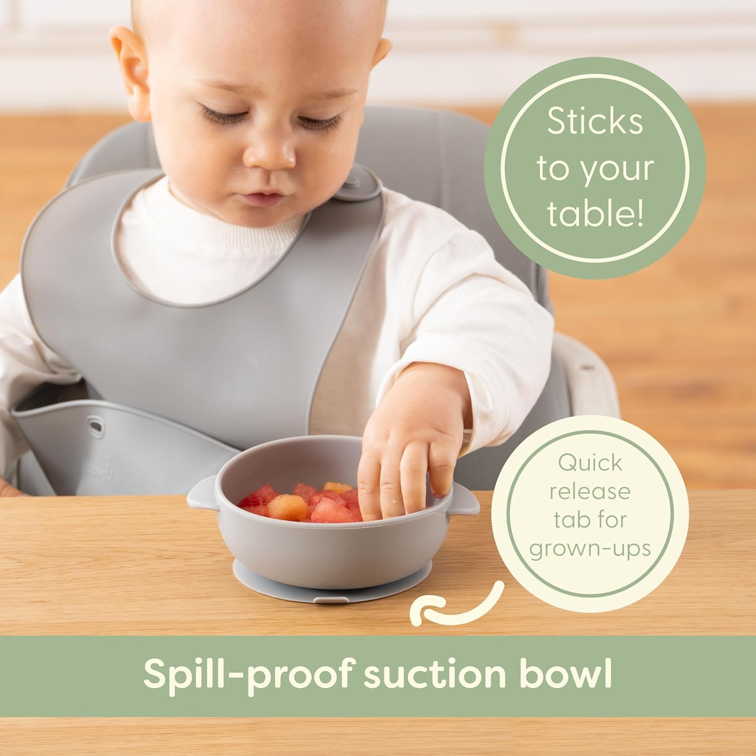 **Baby Led Weaning Supplies for 6-12 Months - First Solids Feeding Set with Suction Bowls, Plates, Toddler Spoons & Cup + Silicone Bibs - Self Feeding Essentials for Infants - Perfect for Mess-Free Mealtime at Home or On-the-Go**