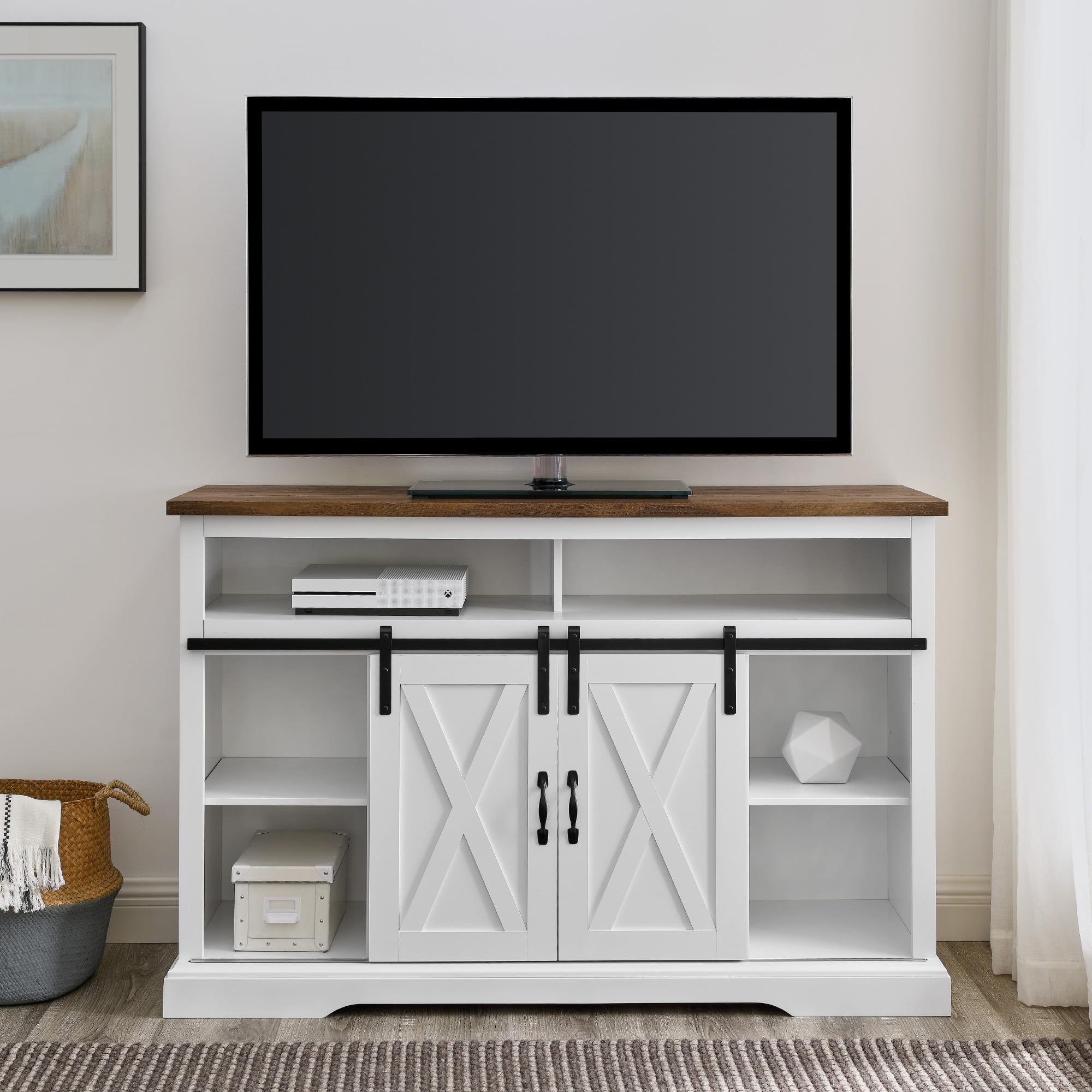 Walker Edison Clayton Farmhouse TV Stand for TVs up to 58