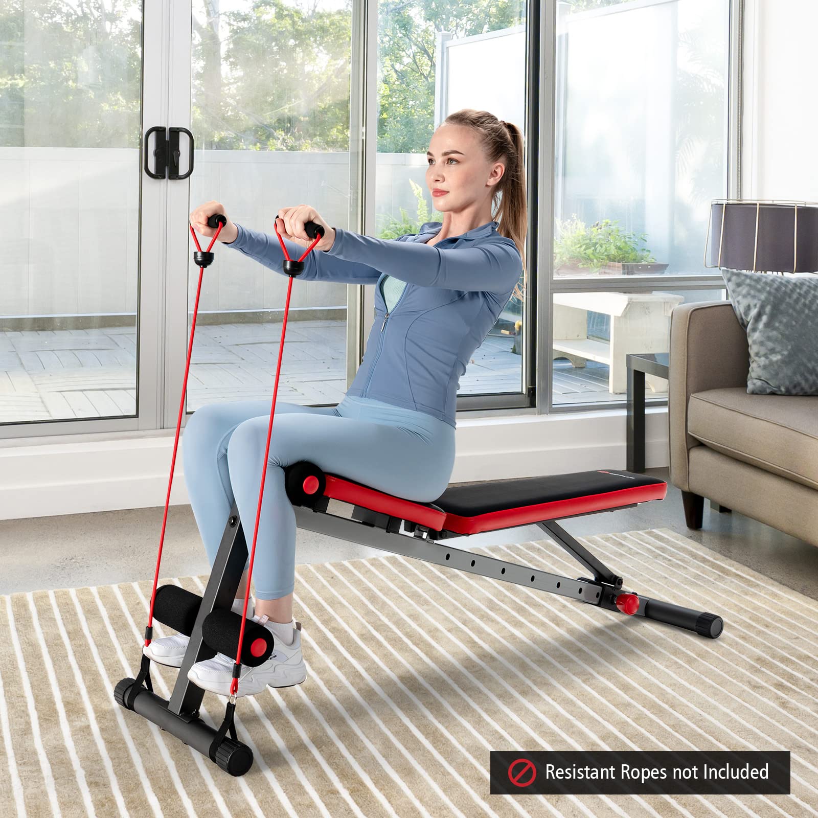 Goplus Adjustable Utility Workout Bench - 9-Level Adjustable Backrest for Home Gym, Full-Body Exercise, Weightlifting & Strength Training - Perfect for Home Workouts, CrossFit, and Personal Fitness Training