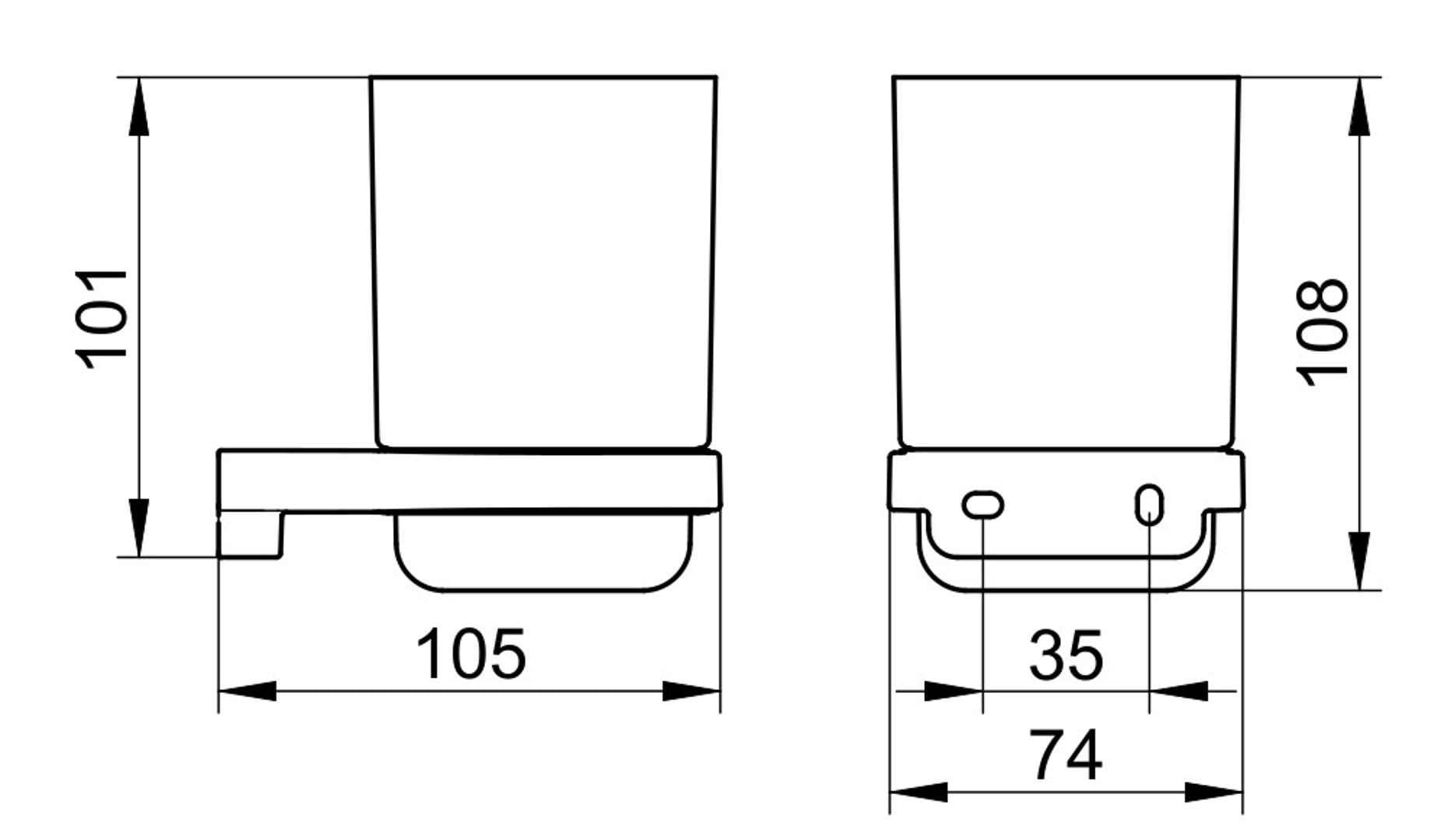 Keuco 12750019000 Chrome Tumbler Holder with Crystal Glass - Premium Bathroom Accessory for Modern Homes & Luxury Hotels