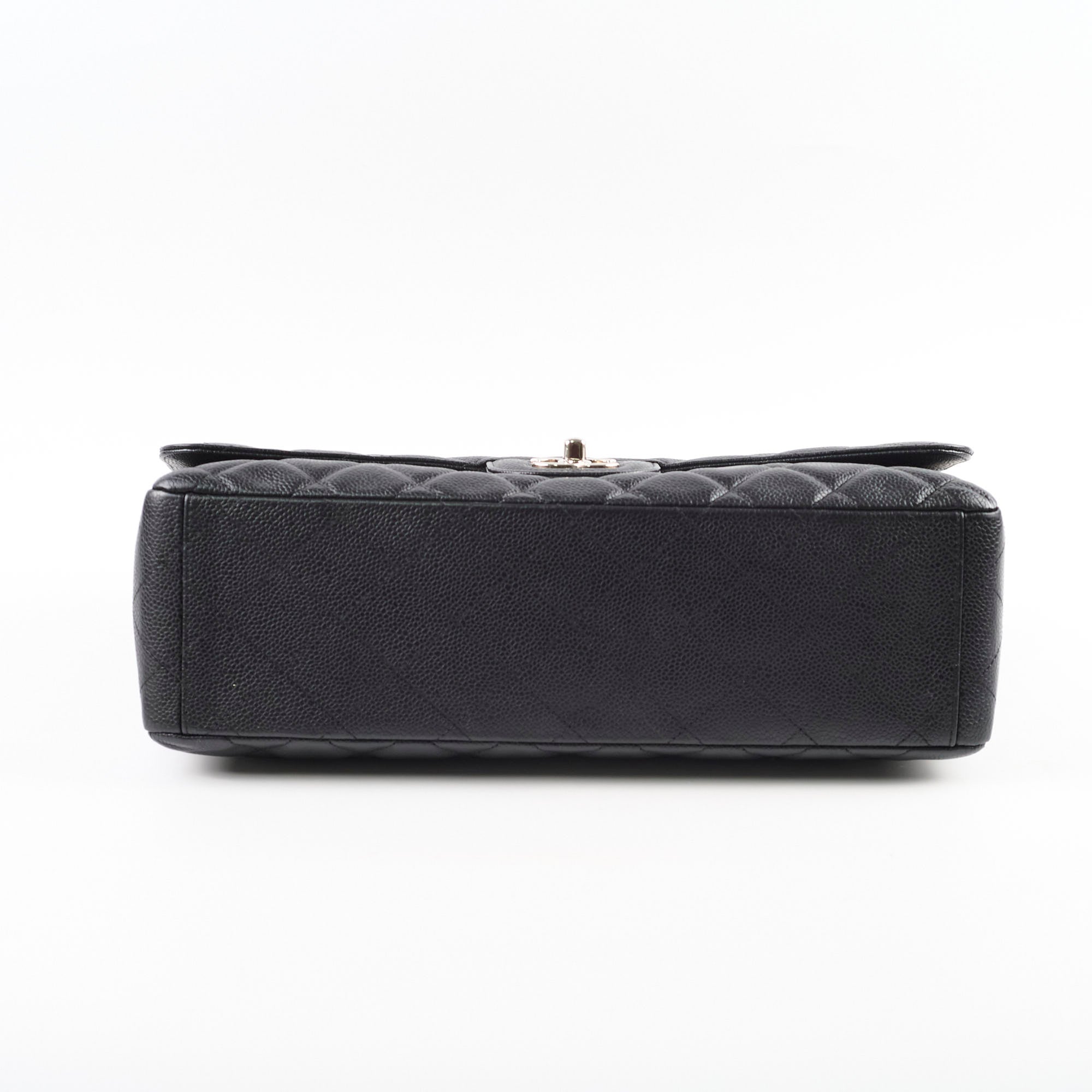 Chanel Maxi Single Flap Bag in Black Caviar Leather with Silver Hardware - Luxury Designer Handbag for Women, Perfect for Evening Events & Special Occasions