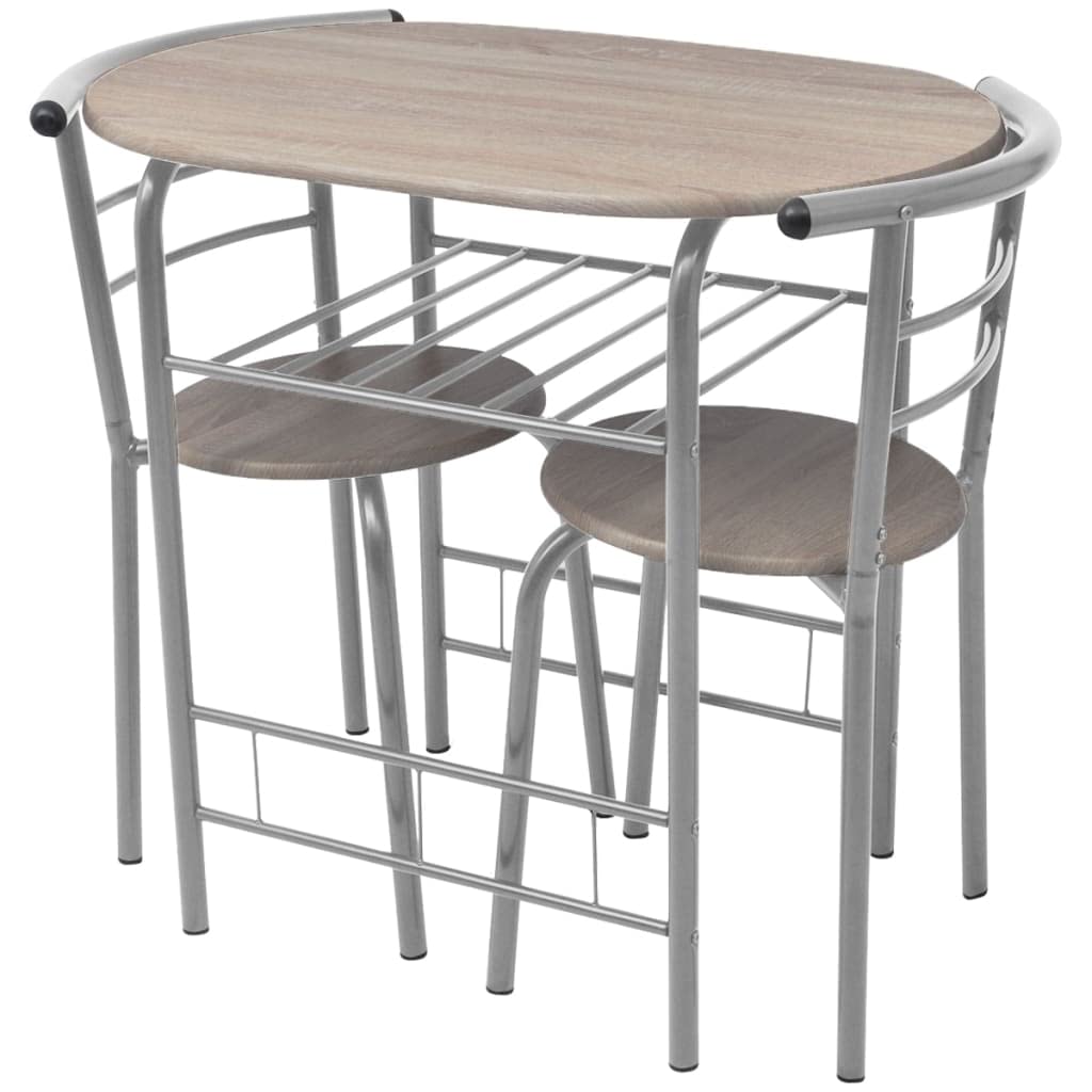 Modern MDF Breakfast Bar Set with 2 Bar Stools - Compact Space-Saving Design, Easy to Clean & Assemble, Unique Color & Grain Patterns - Perfect for Small Kitchens, Apartments & Breakfast Nooks