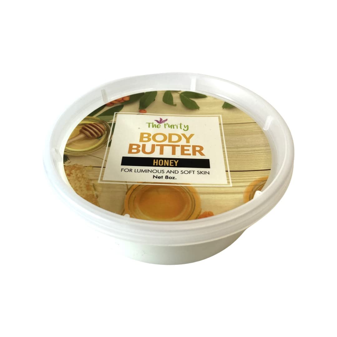 Pure Honey Body Butter - 8 oz (Pack of 2) | Ultra Moisturizing & Nourishing Dry Skin Care | Perfect for Daily Hydration & Spa Night Self-Care Routine