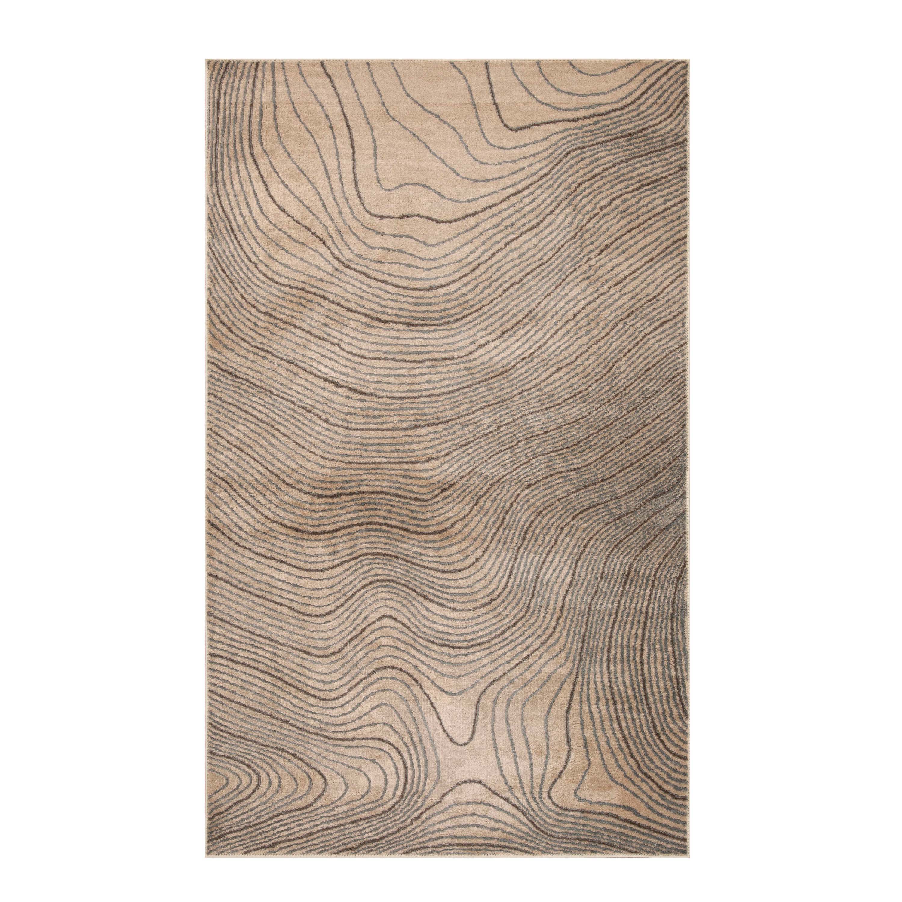 Veer Modern Abstract Wood Grain Indoor Area Rug or Runner - Non-Slip Soft Living Room Carpet for Home Decor, Bedroom, Office - Perfect for Boho, Farmhouse & Contemporary Styles