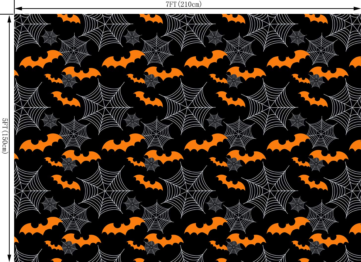 7x5FT Halloween Party Backdrop - Abstract Pattern with Bats & Spider Web Design, Vinyl Photography Background for Photo Booth, Studio Props | Perfect for Halloween Decorations, Themed Parties & Spooky Photo Shoots