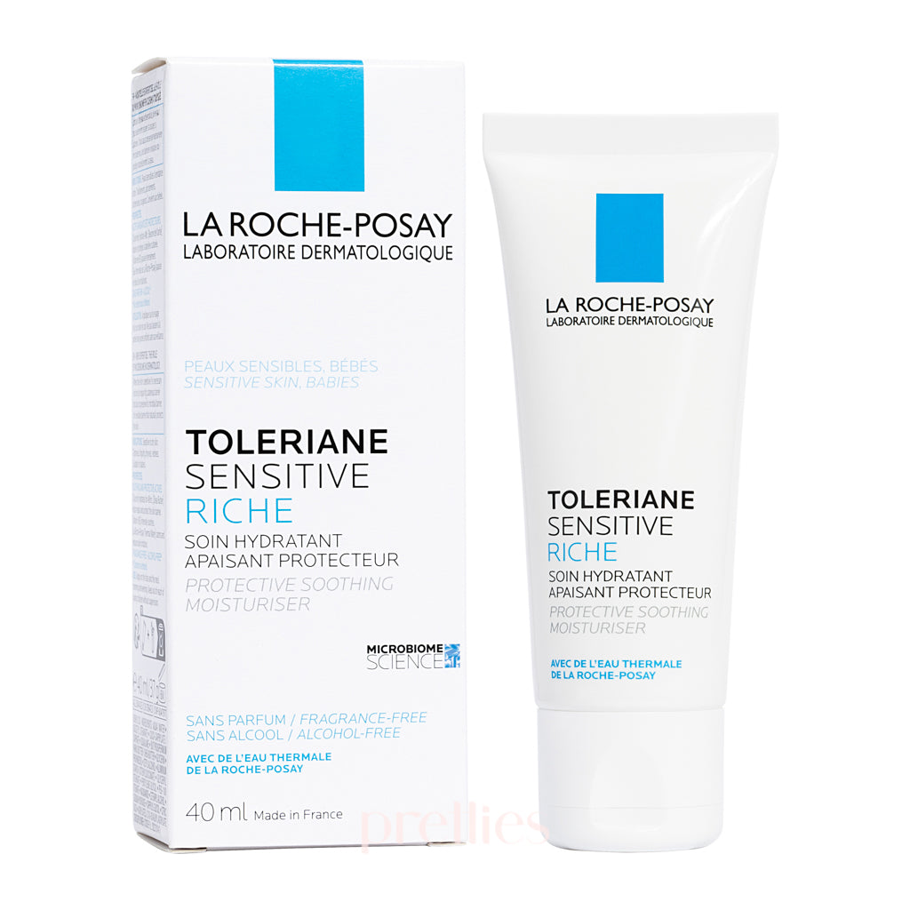 La Roche-Posay Toleriane Sensitive Rich Face Moisturizer Cream - 40ml for Dry & Sensitive Skin - Daily Hydration & Soothing Care - Perfect for Night Routine & Winter Skincare