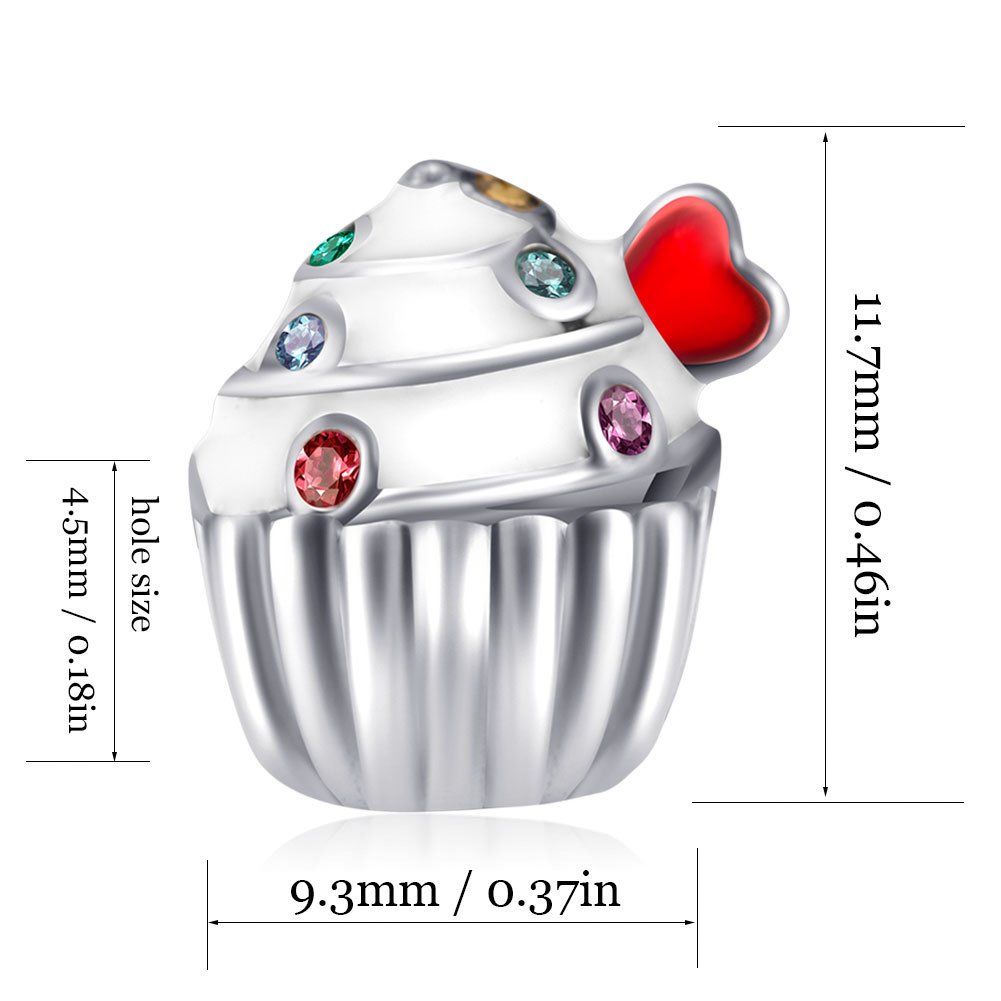 925 Sterling Silver Birthday Cake Charm with Birthstone - Elegant Gift for Women - Perfect for Bracelets, Necklaces & DIY Jewelry - Ideal for Birthdays, Anniversaries & Special Occasions